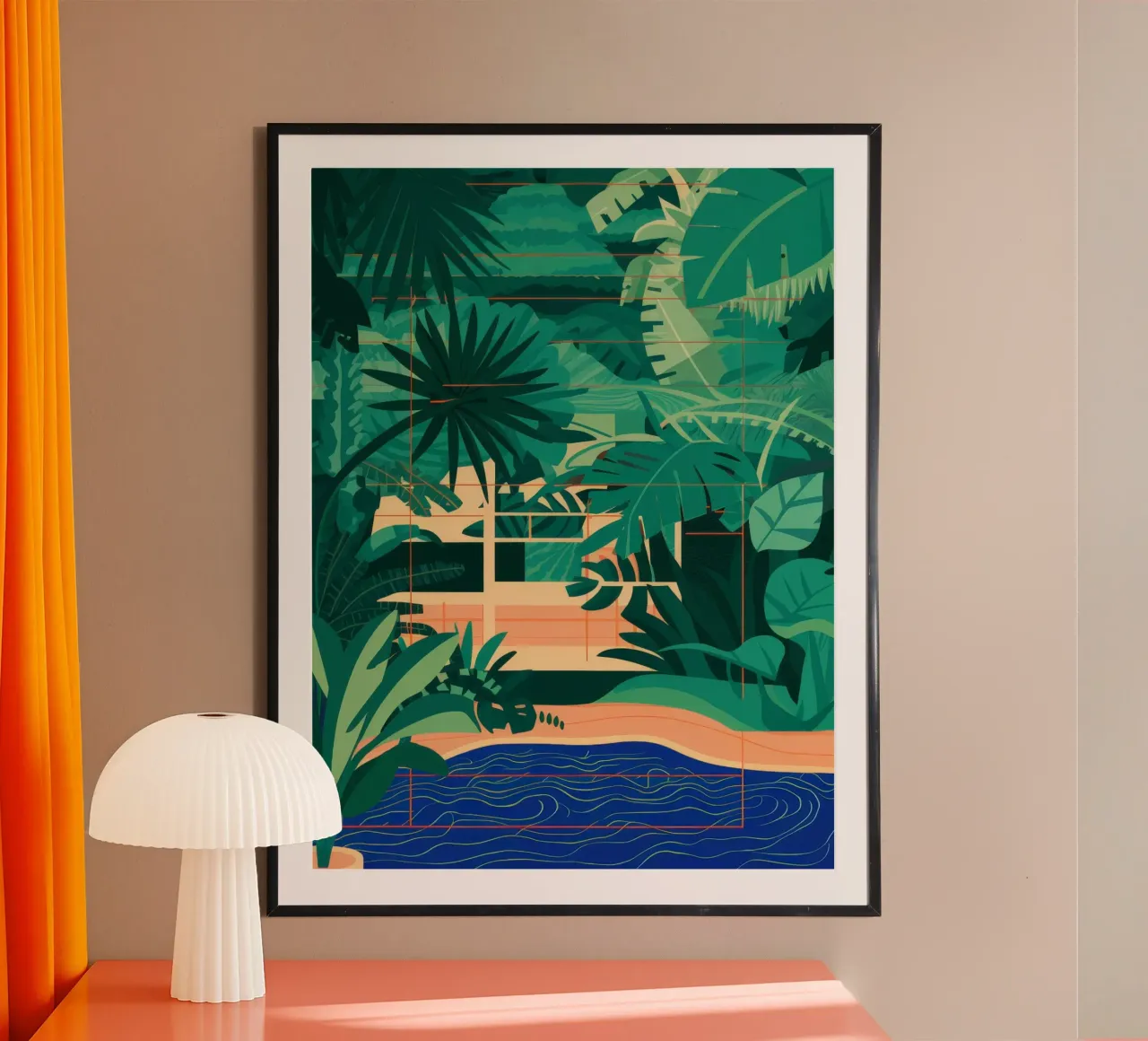 Groene oase in de jungle poster van Jasper Rune