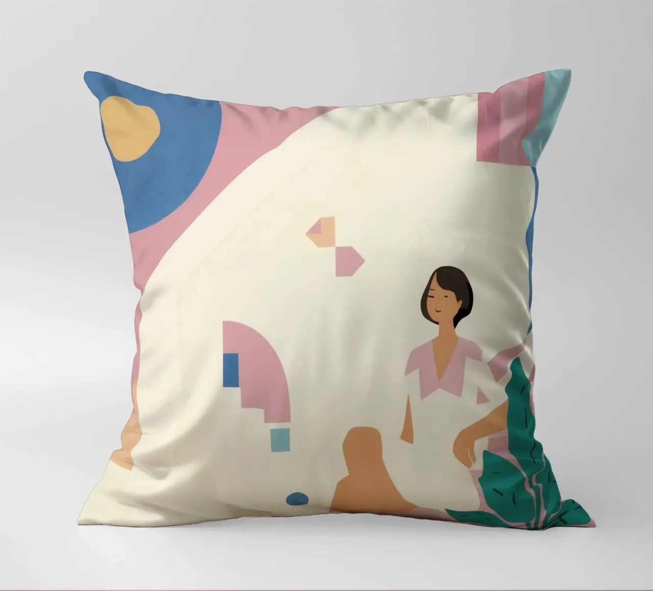 Pastel Figure Ascending decorative cushion by Stone Patina