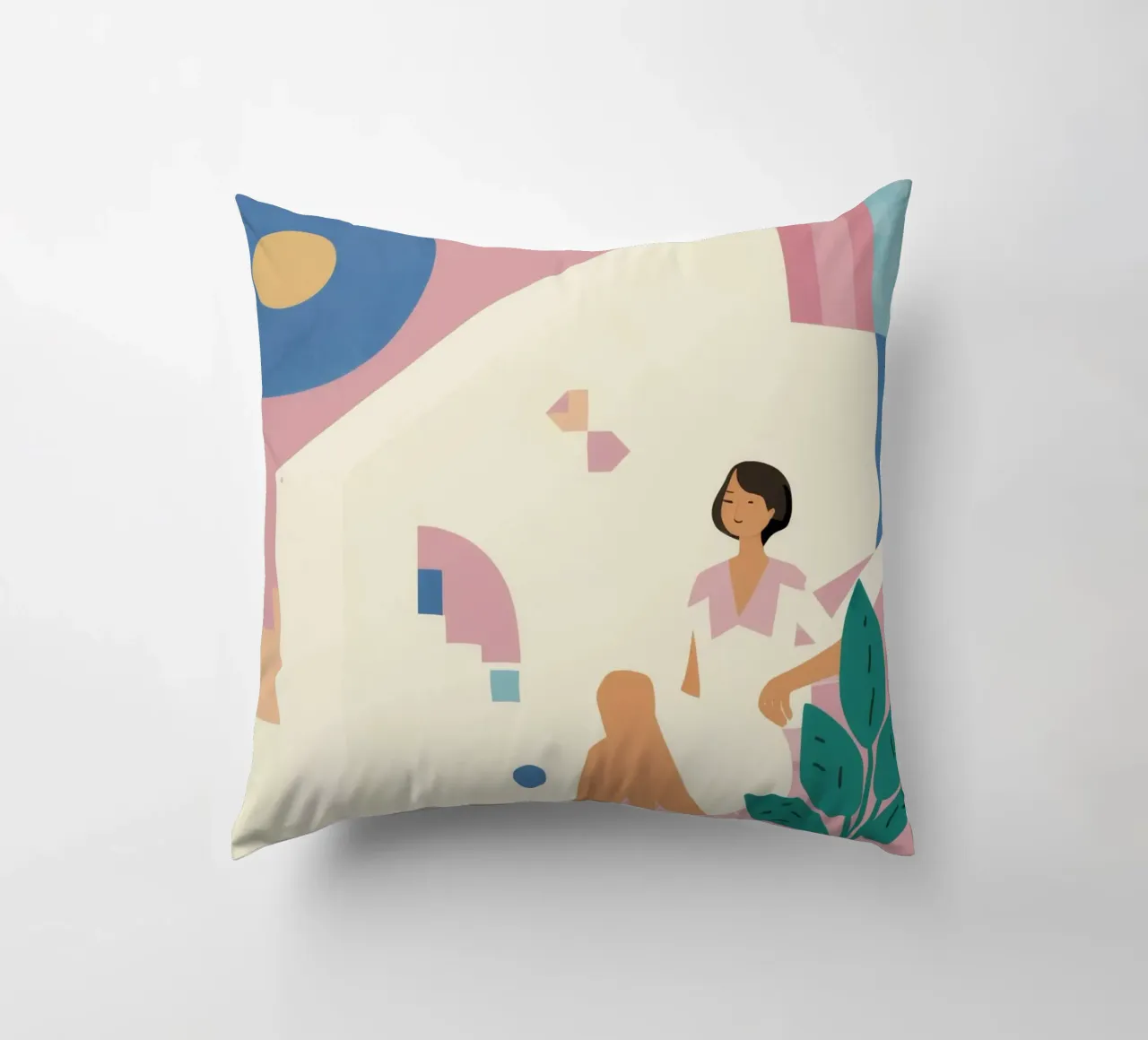Pastel Figure Ascending decorative cushion by Stone Patina
