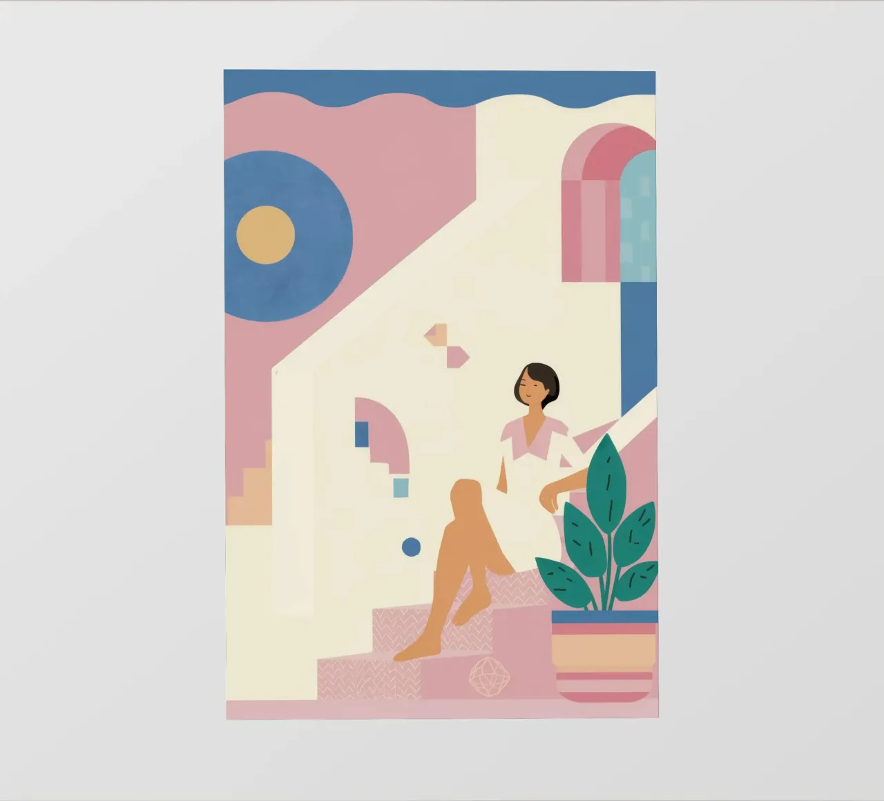 Pastel Figure Ascending photo wallpaper by Stone Patina