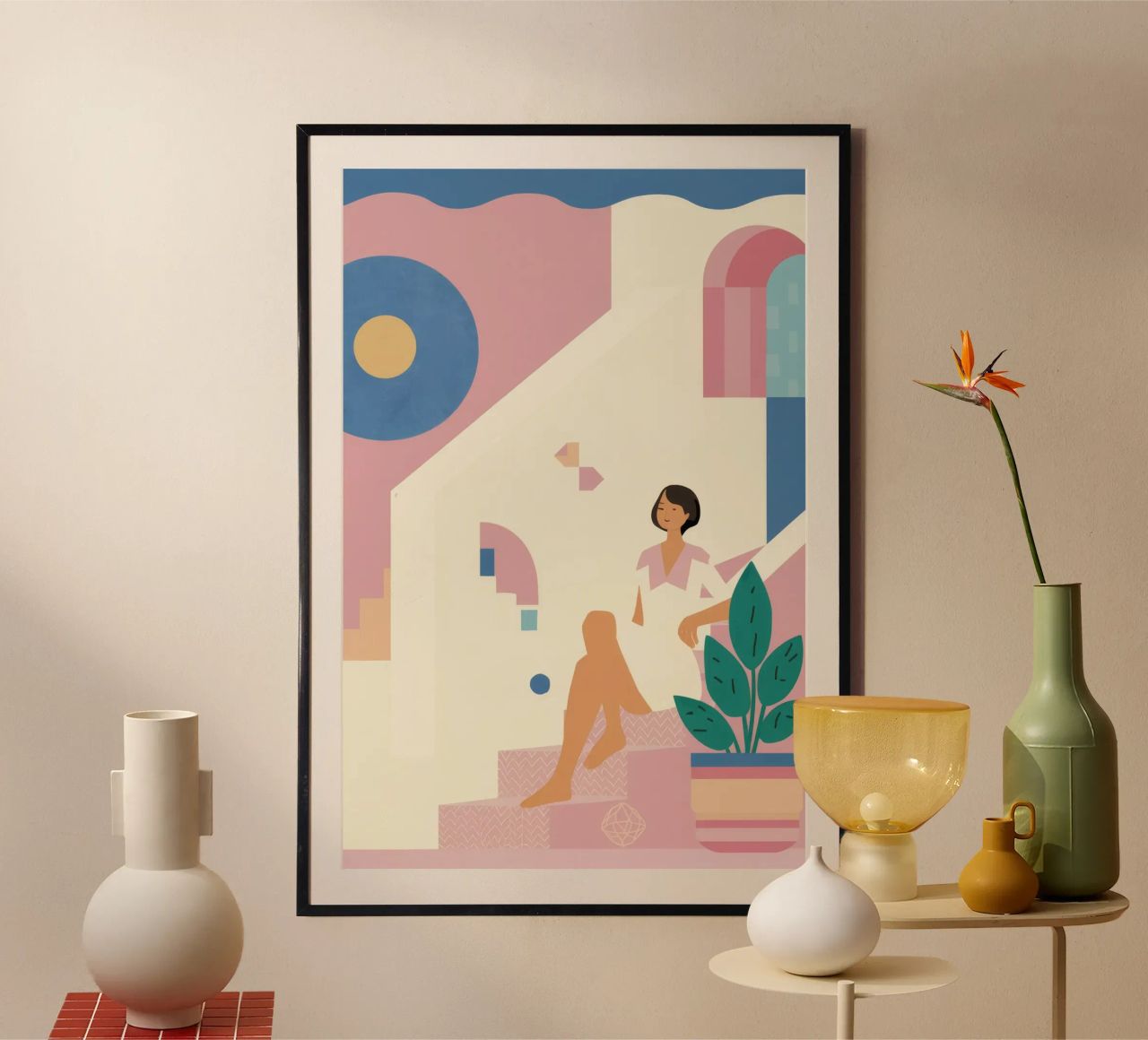 Figura pastel ascendente poster de Stone Patina
