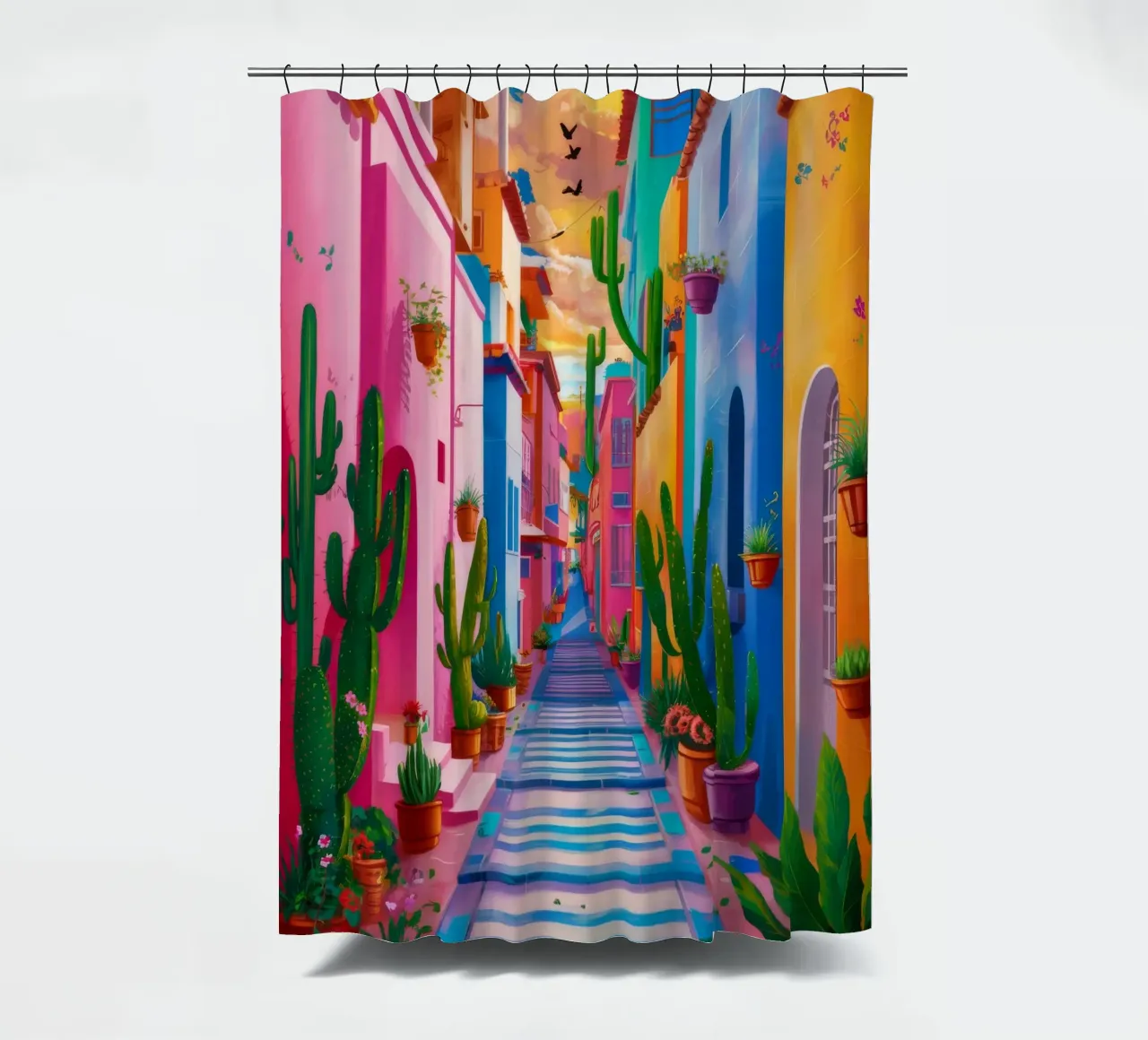Vibrant Souk Passage shower curtain by Jasper Rune