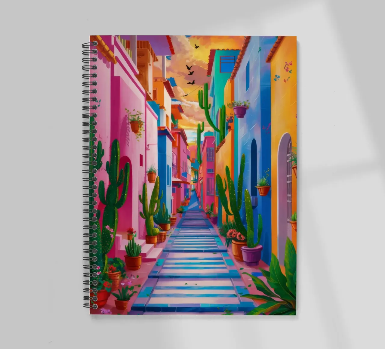 Vibrant Souk Passage spiral notebook by Jasper Rune