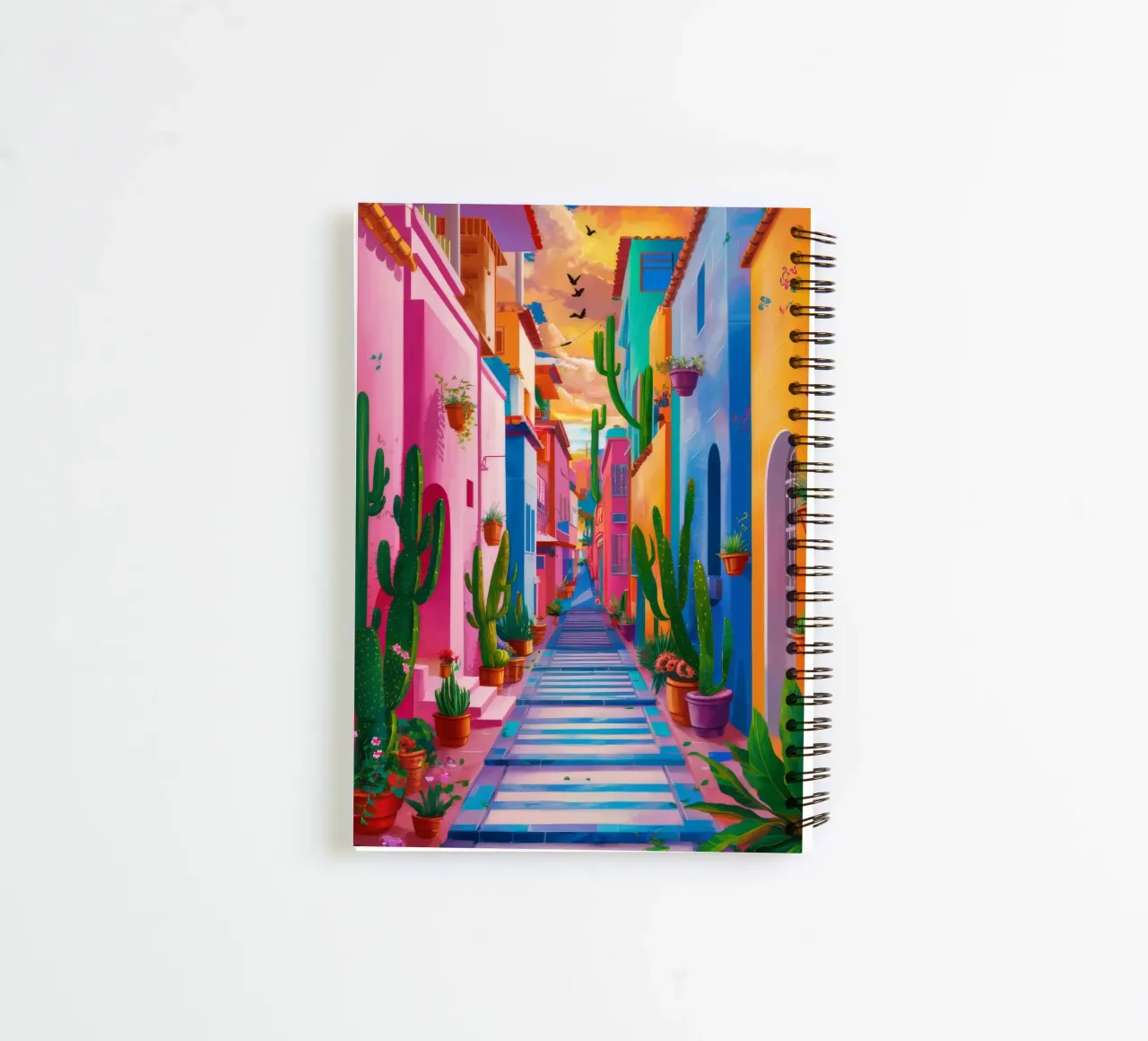 Vibrant Souk Passage spiral notebook by Jasper Rune