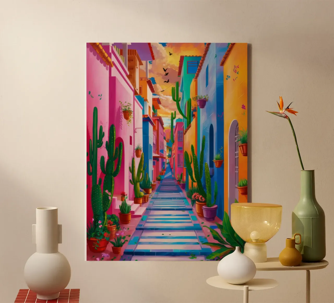 Levendige Souk Passage canvas met Baklijst van Jasper Rune