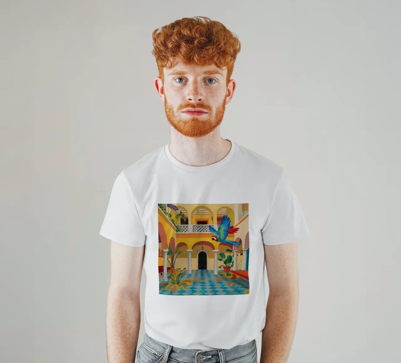 Cortile Parrot Majesty t-shirt da Jasper Rune