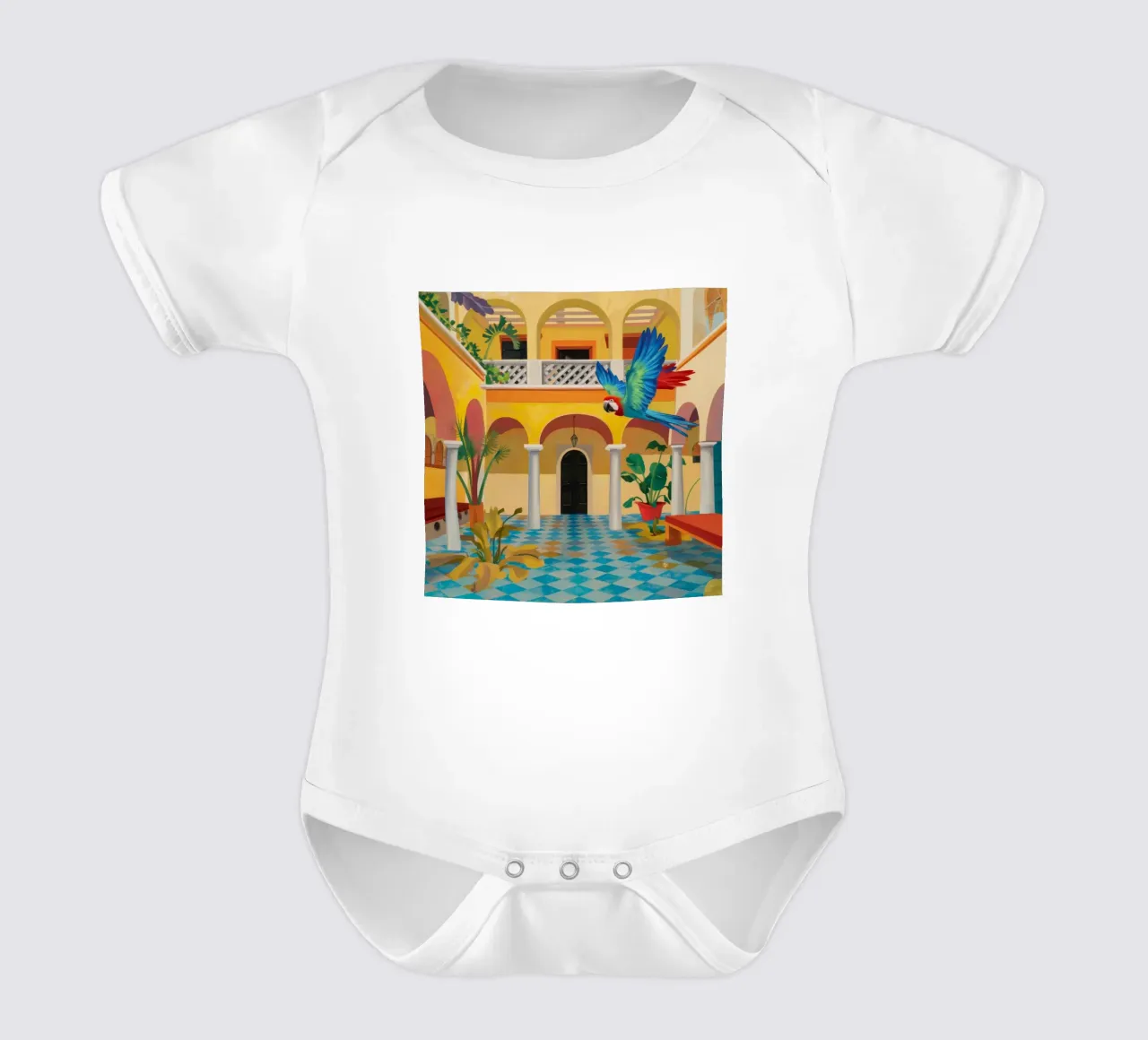 Cortile Parrot Majesty body neonato maniche corte da Jasper Rune
