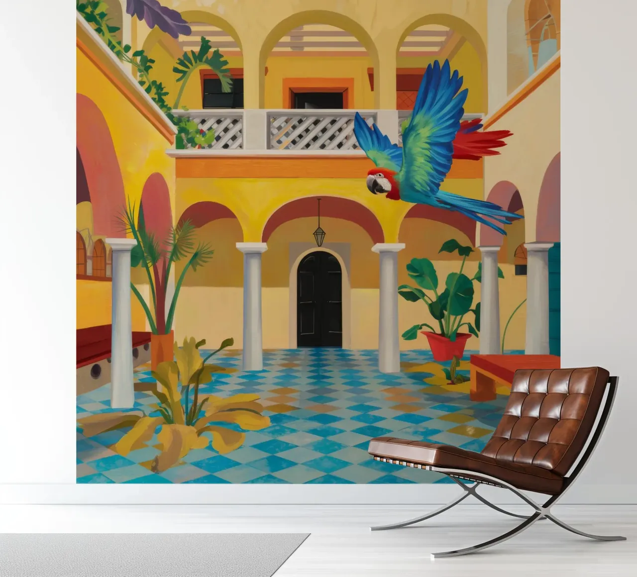Courtyard Parrot Majesty photo wallpaper by Jasper Rune