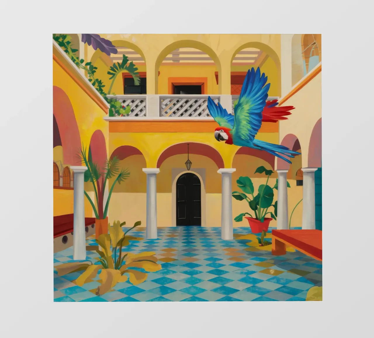 Courtyard Parrot Majesty photo wallpaper by Jasper Rune
