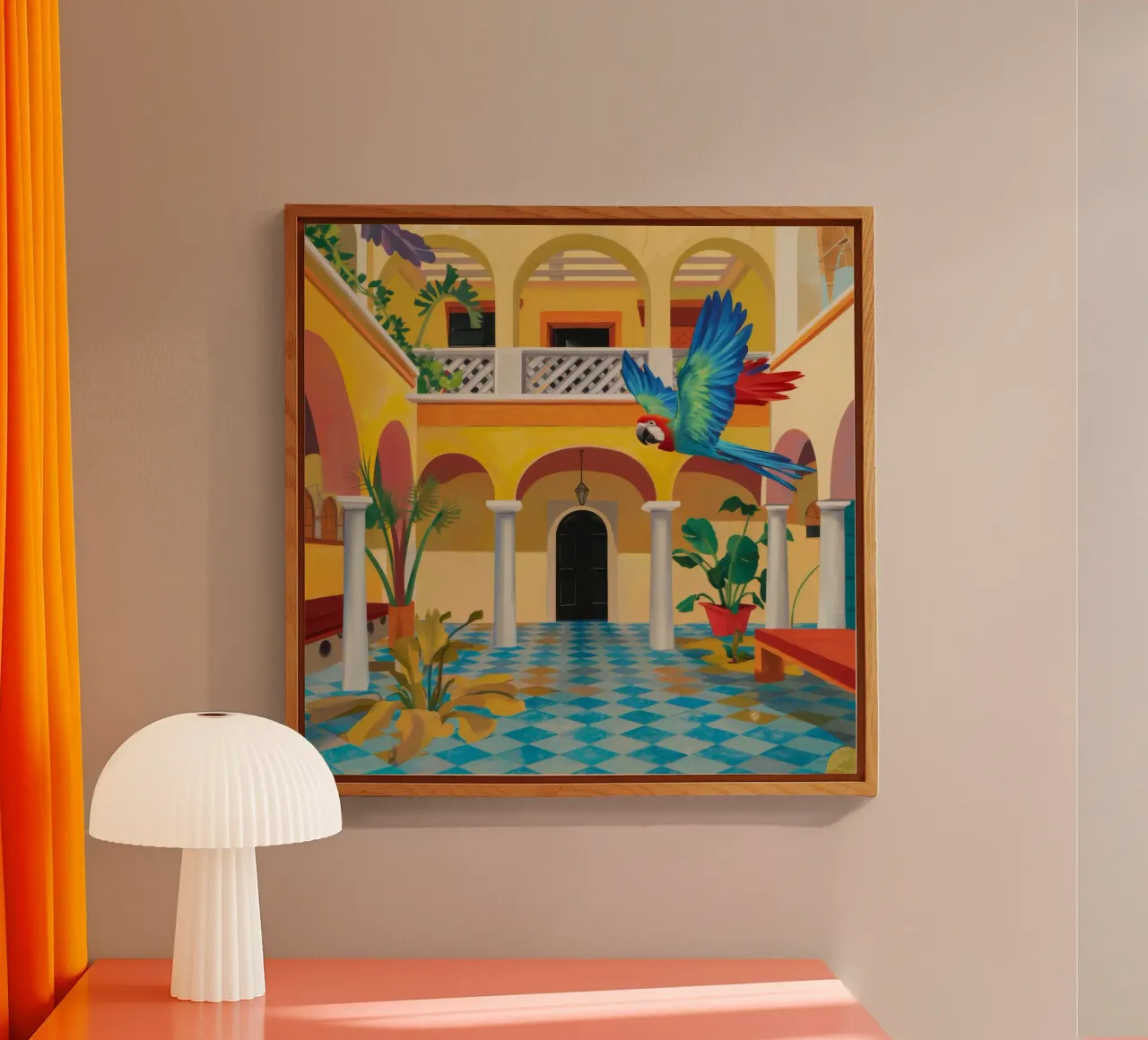 Cortile Parrot Majesty plexiglass da Jasper Rune
