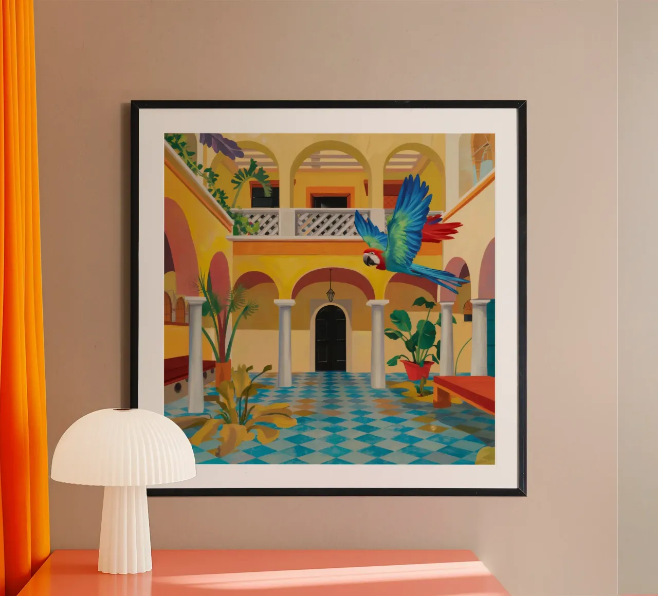 Cortile Parrot Majesty carta hahnemühle da Jasper Rune
