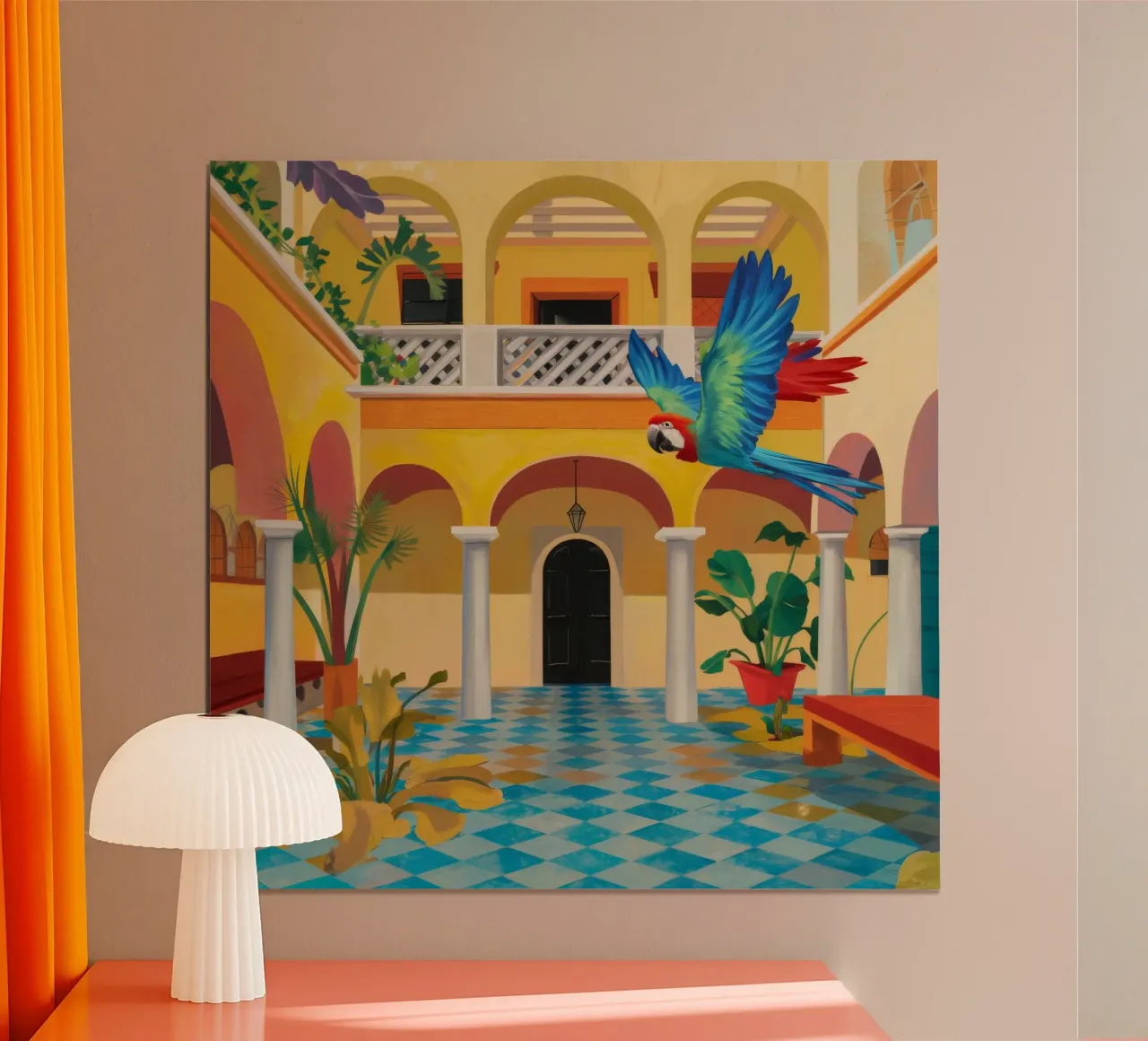 Cortile Parrot Majesty carta hahnemühle da Jasper Rune