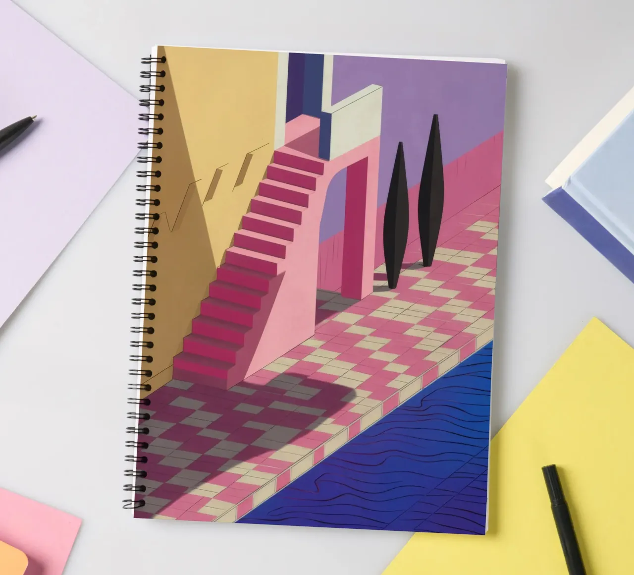Violet Poolside Shadow spiral notebook by Stone Patina