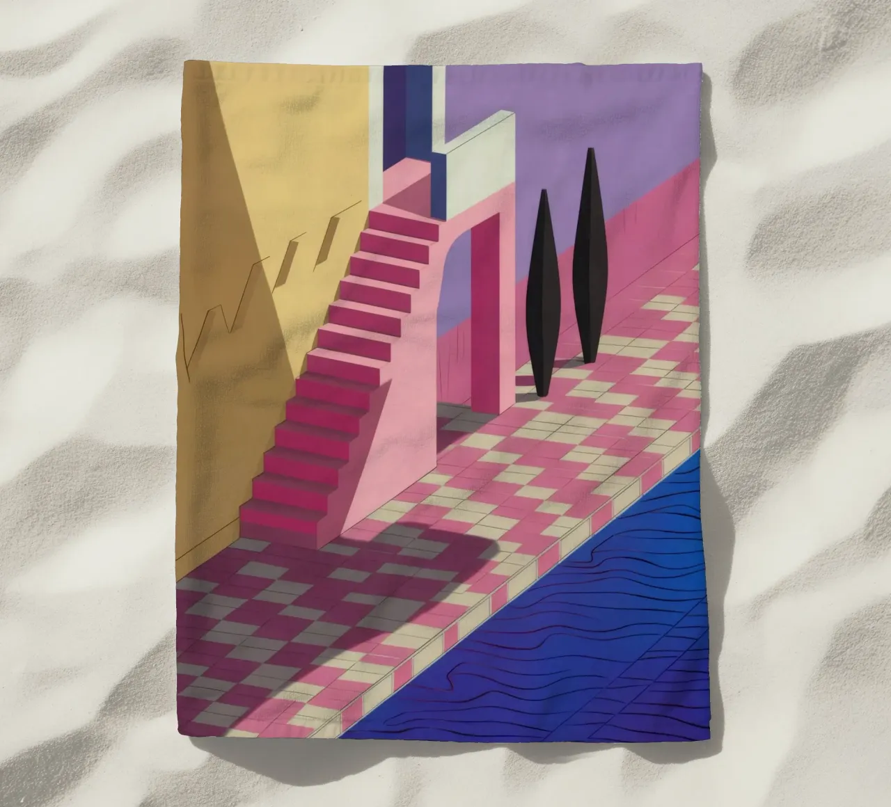 Ombra Viola a bordo piscina telo mare da Stone Patina