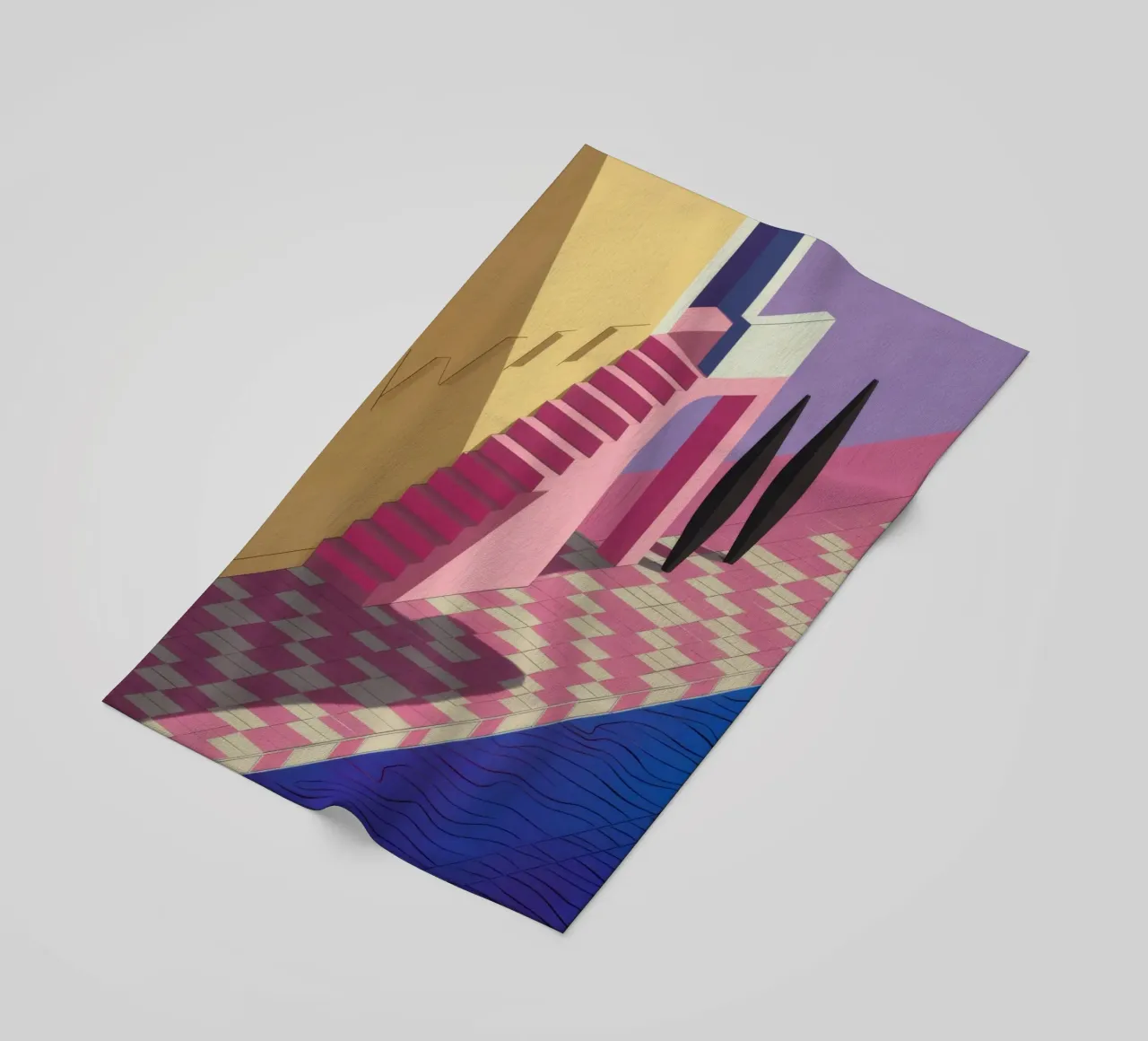 Violet Poolside Shadow beach towel by Stone Patina