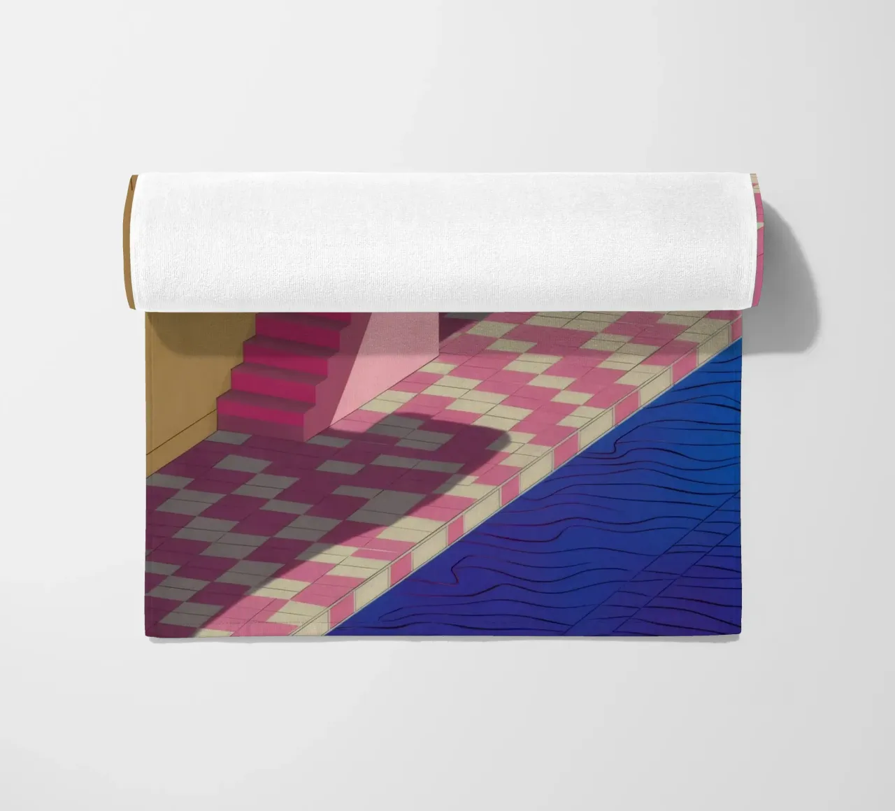 Violet Poolside Shadow beach towel by Stone Patina