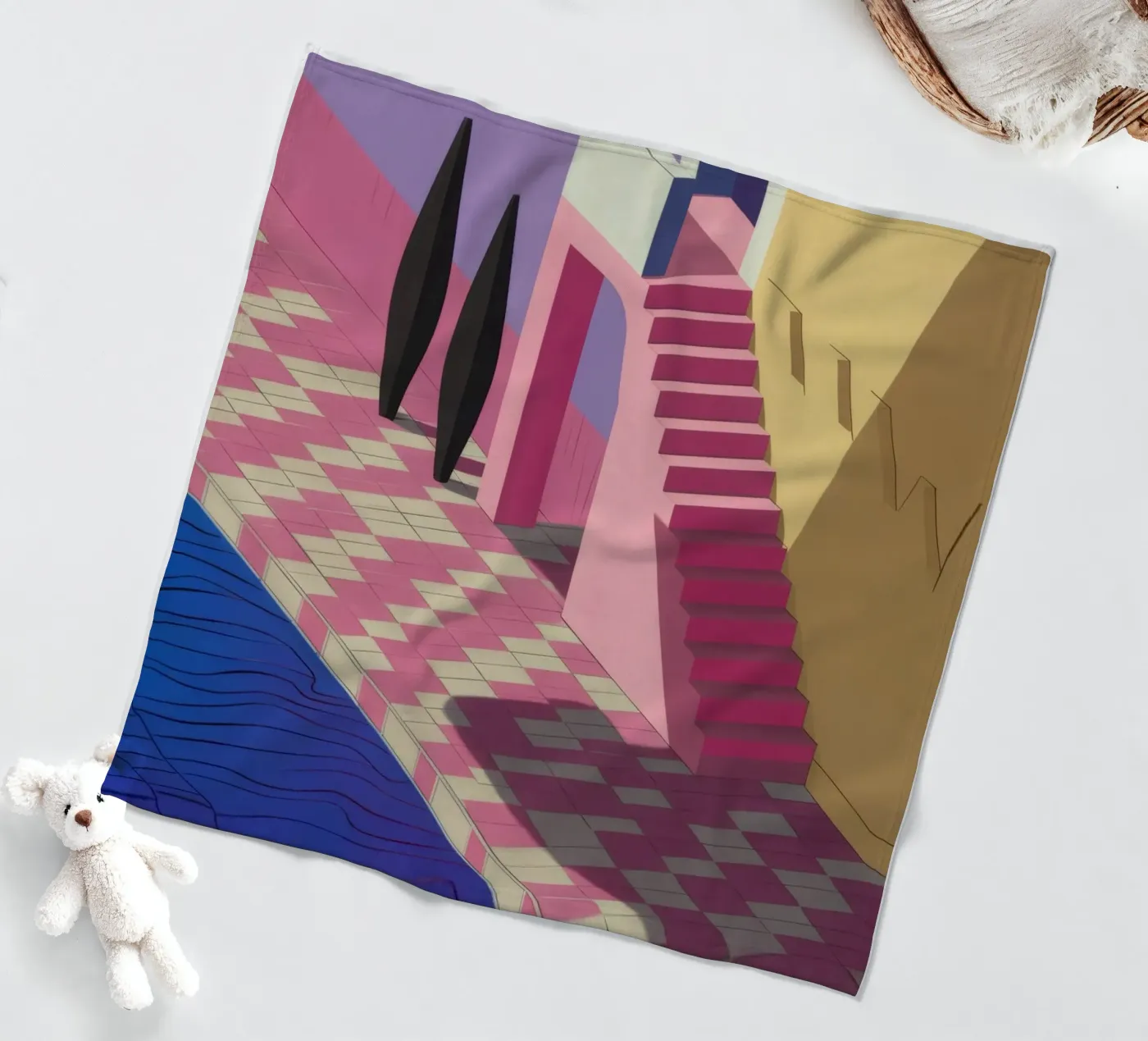 Violet Poolside Shadow fleece blanket by Stone Patina