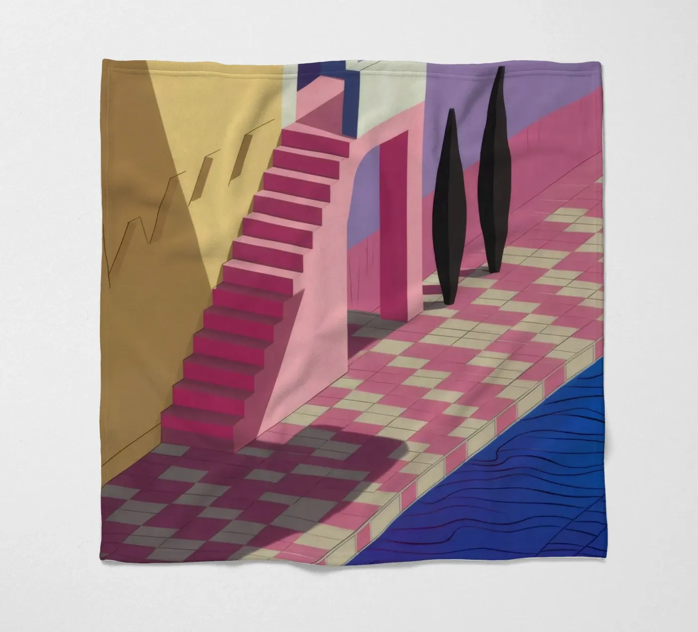 Violet Poolside Shadow fleece blanket by Stone Patina