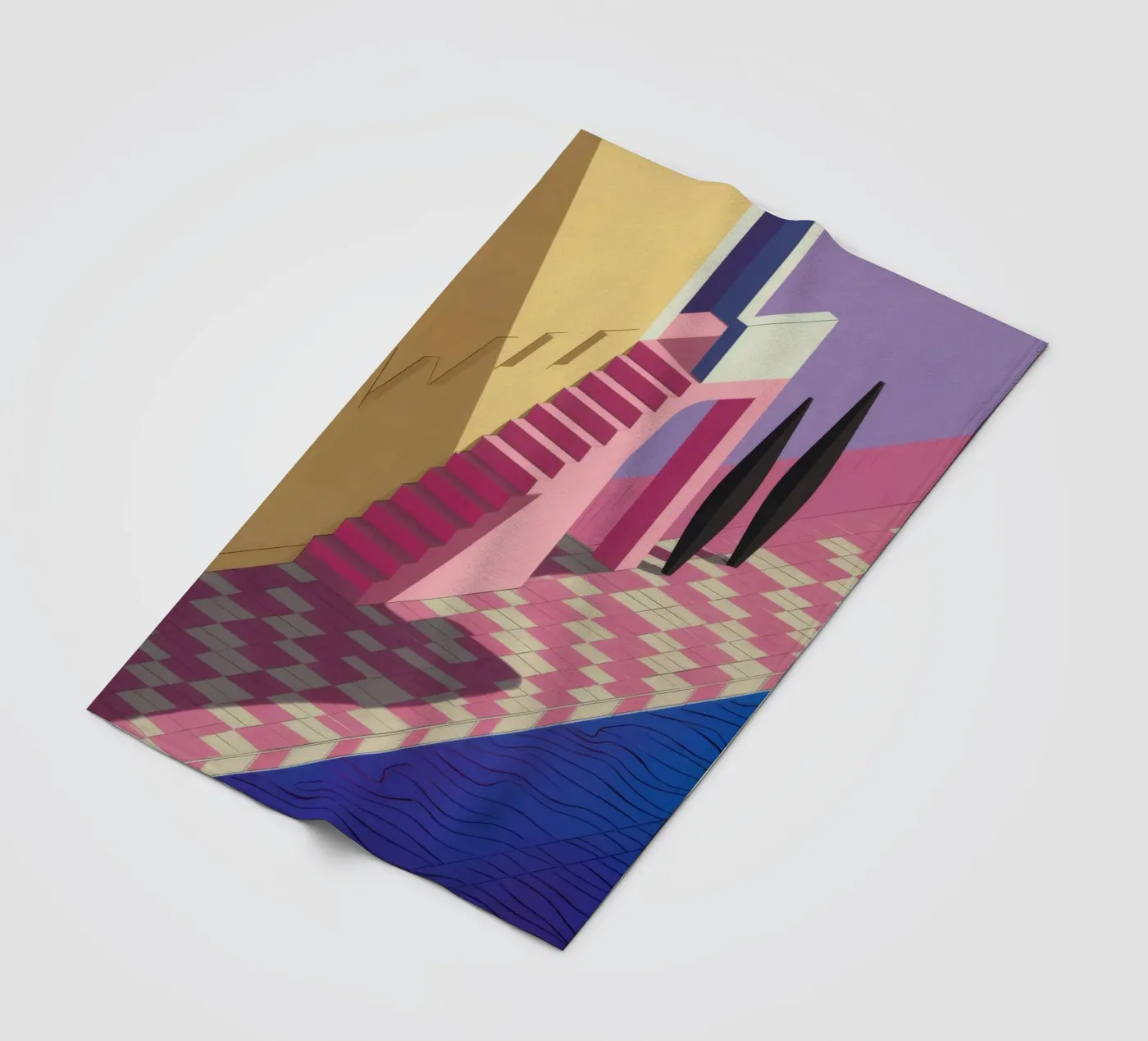 Violet Poolside Shadow fleece blanket by Stone Patina