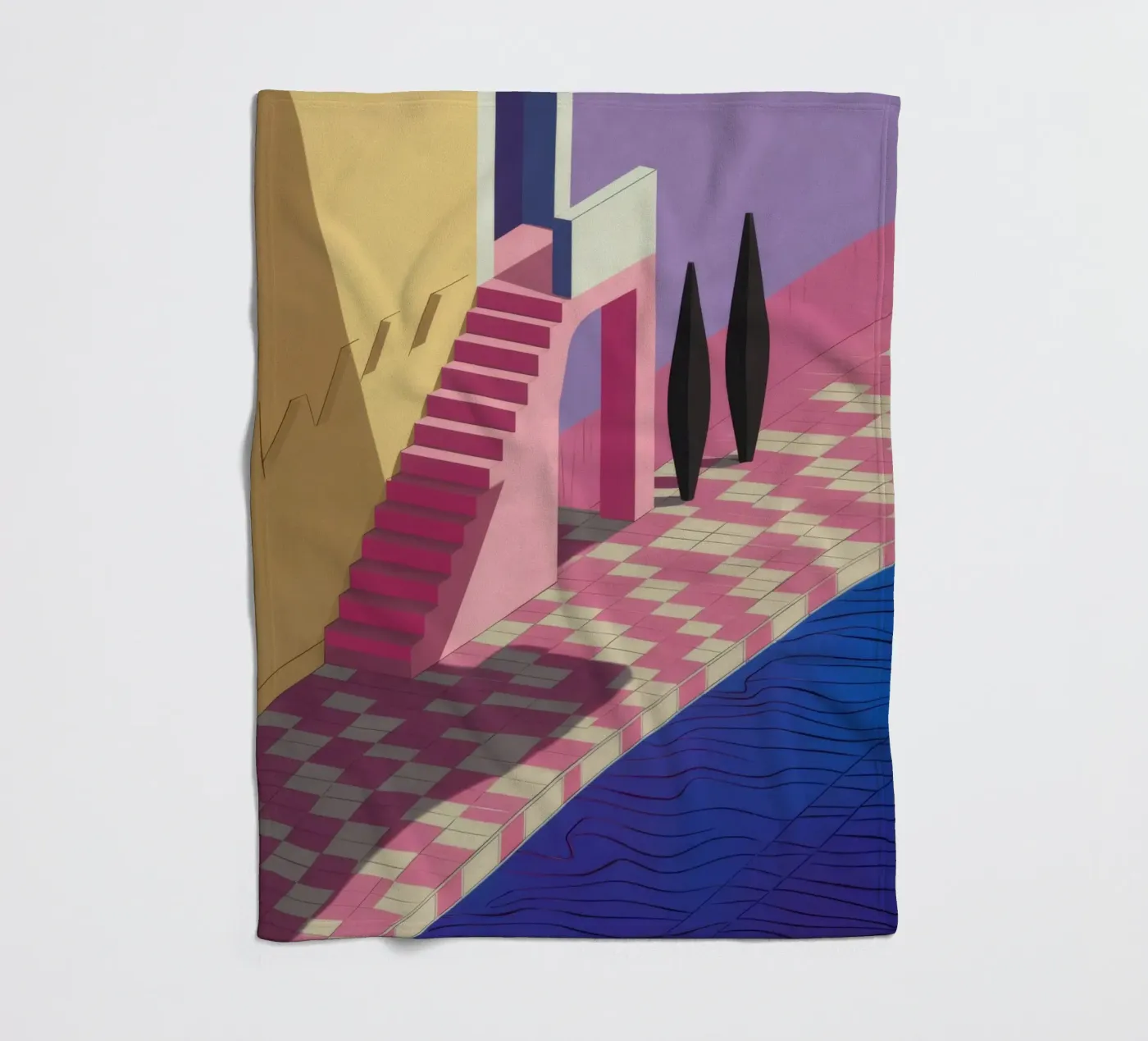 Violet Poolside Shadow fleece blanket by Stone Patina