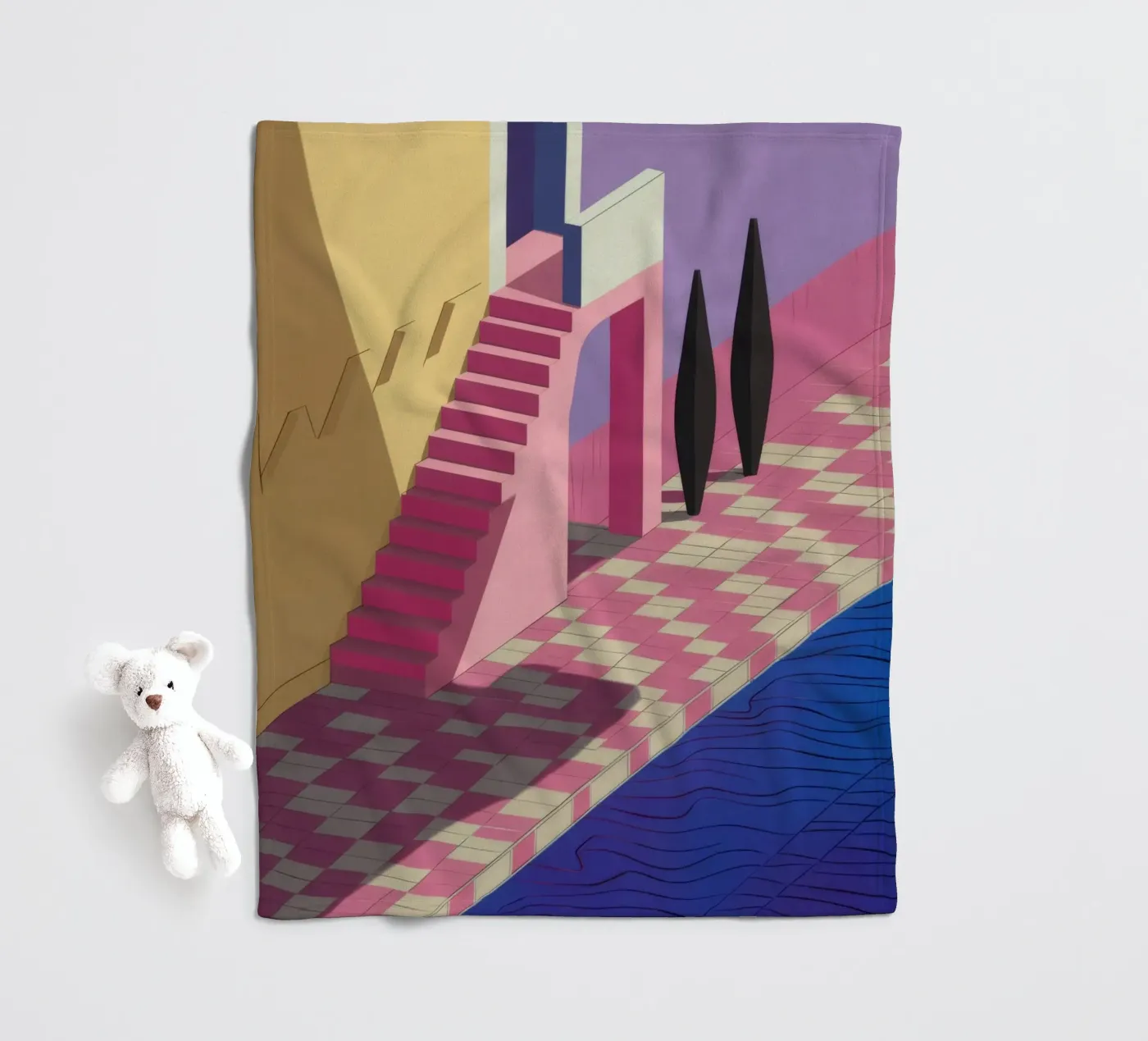 Violet Poolside Shadow fleece blanket by Stone Patina