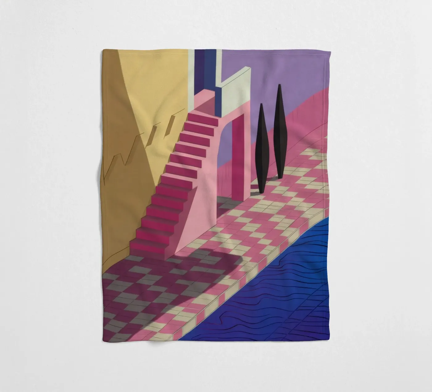 Violet Poolside Shadow fleece blanket by Stone Patina