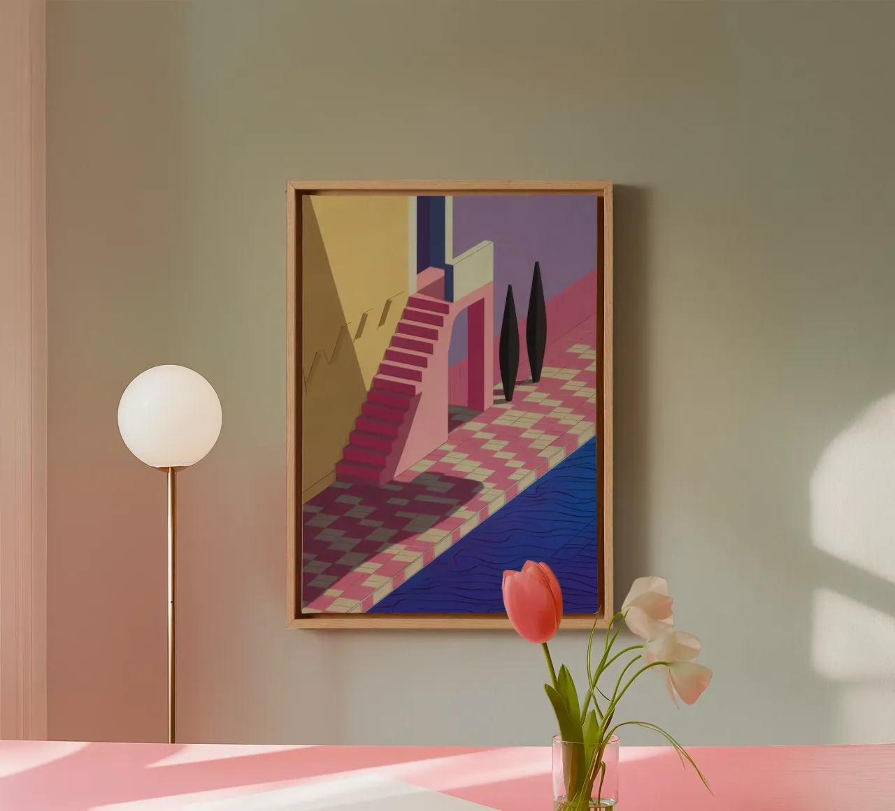 Violet Poolside Shadow canvas by Stone Patina