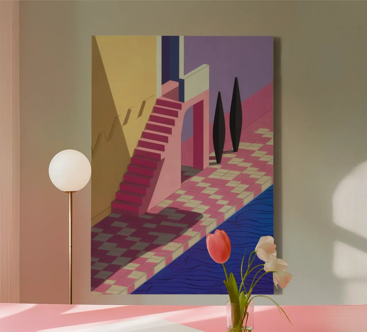 Violet Poolside Shadow canvas by Stone Patina