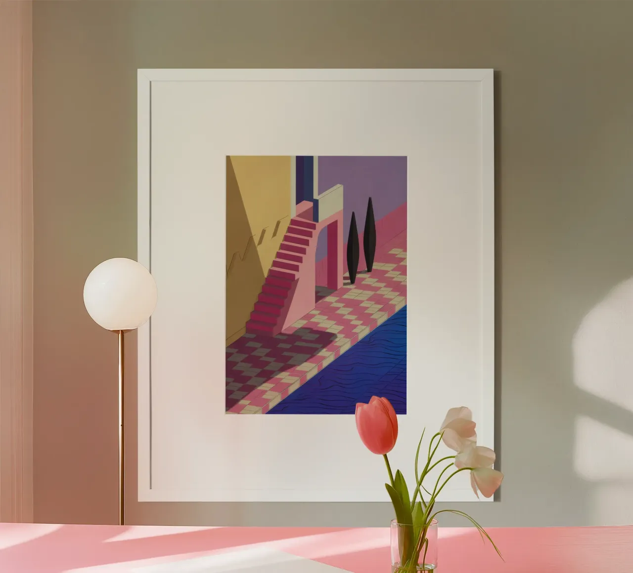 Ombra Viola a bordo piscina poster da Stone Patina