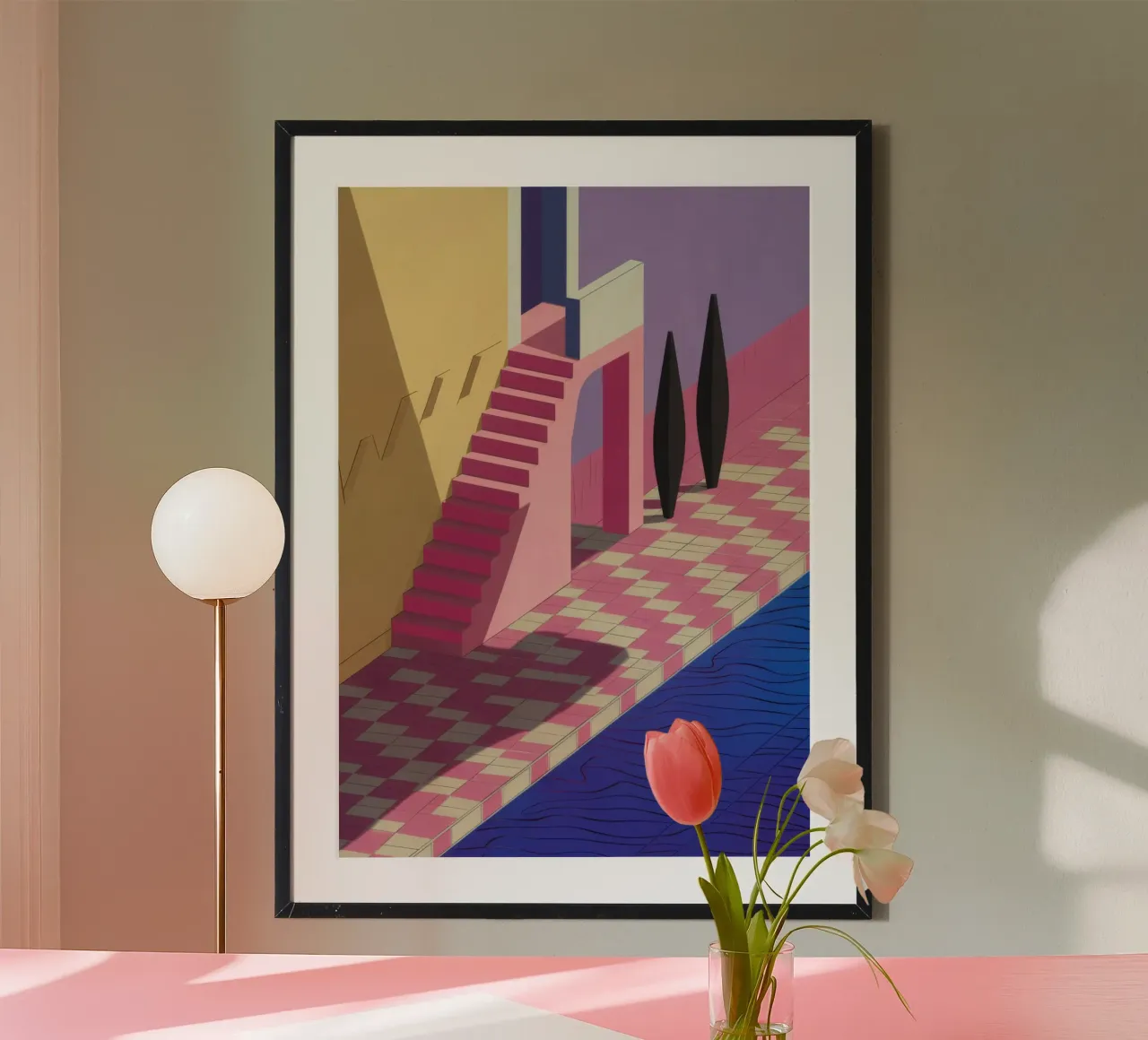 Ombra Viola a bordo piscina poster da Stone Patina