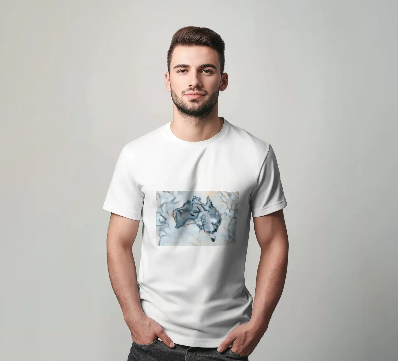 Australia Marble Map t-shirt da Octavian