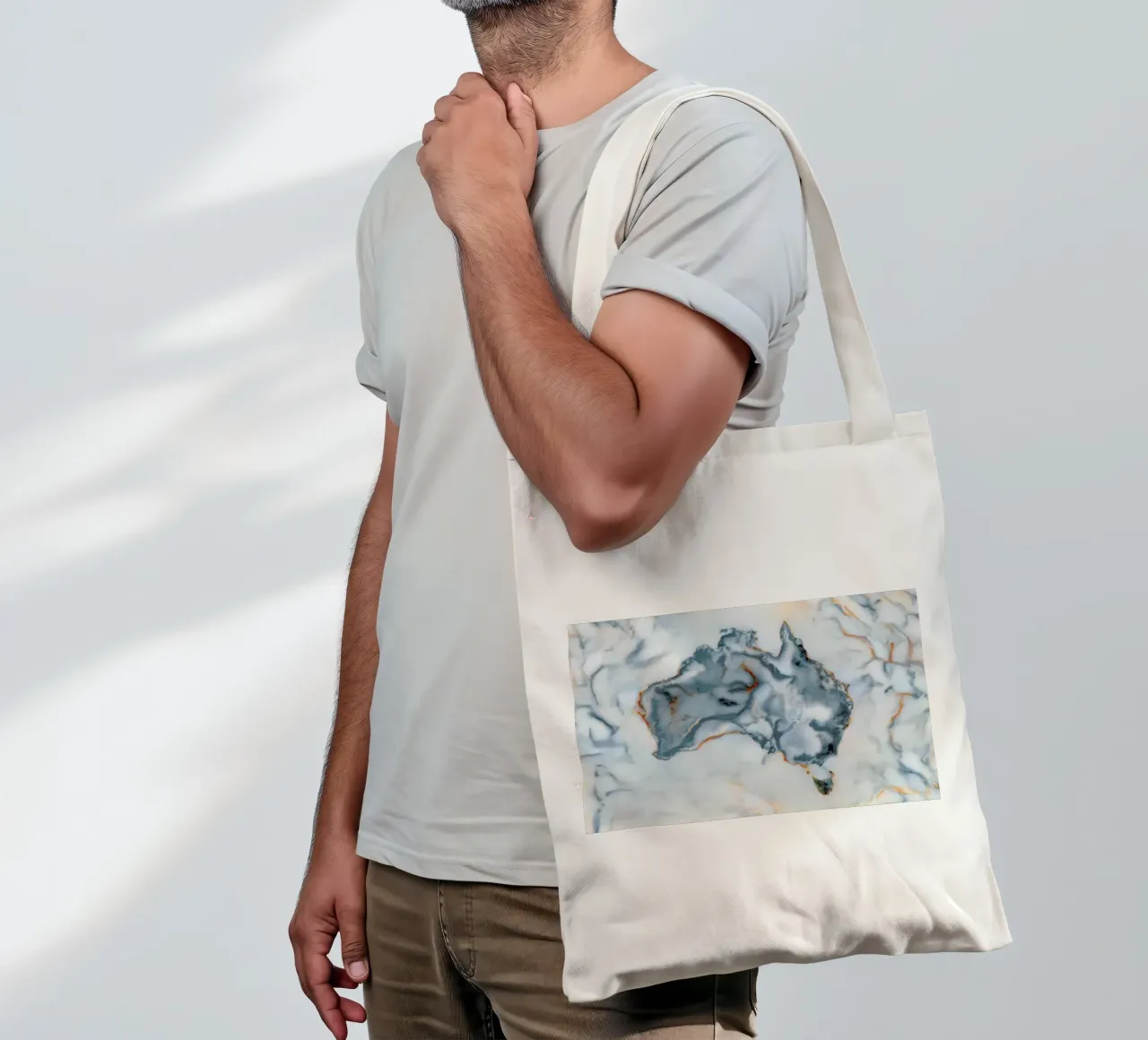 Australia Marble Map borsa in juta da Octavian