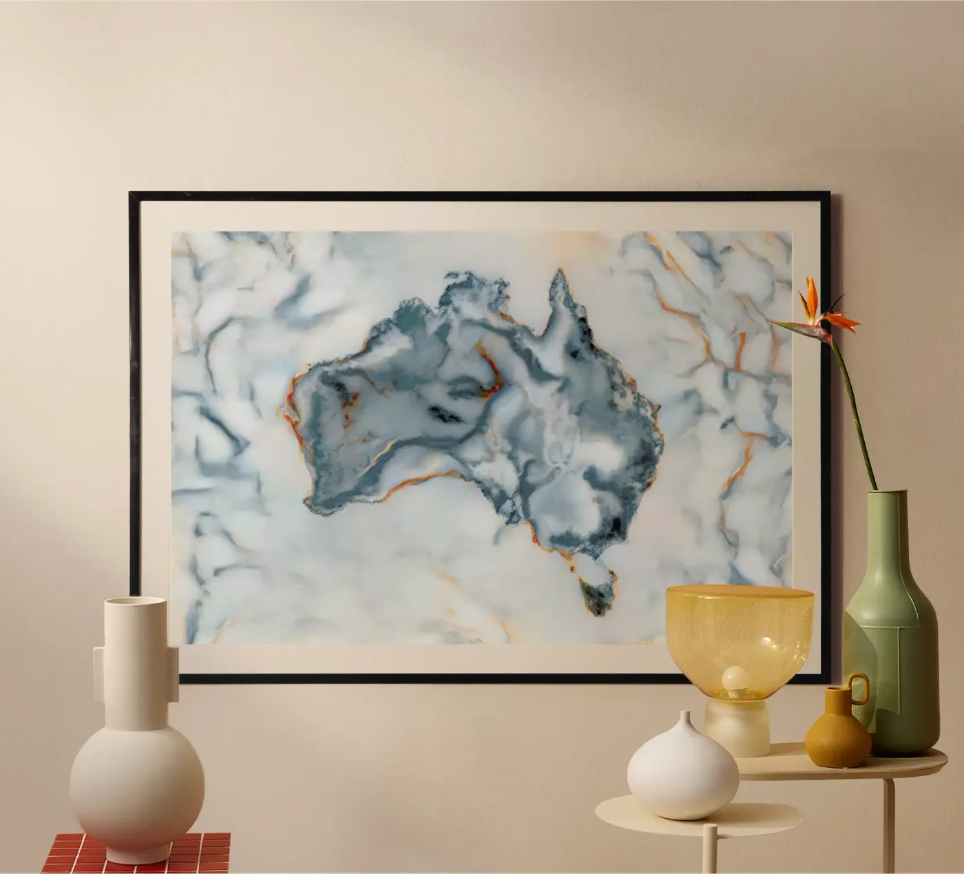 Australia Marble Map poster da Octavian