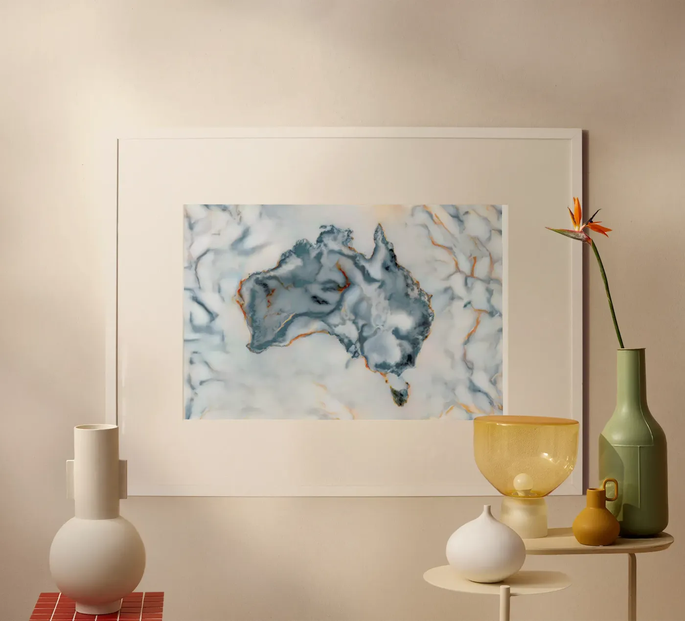 Australia Marble Map poster da Octavian