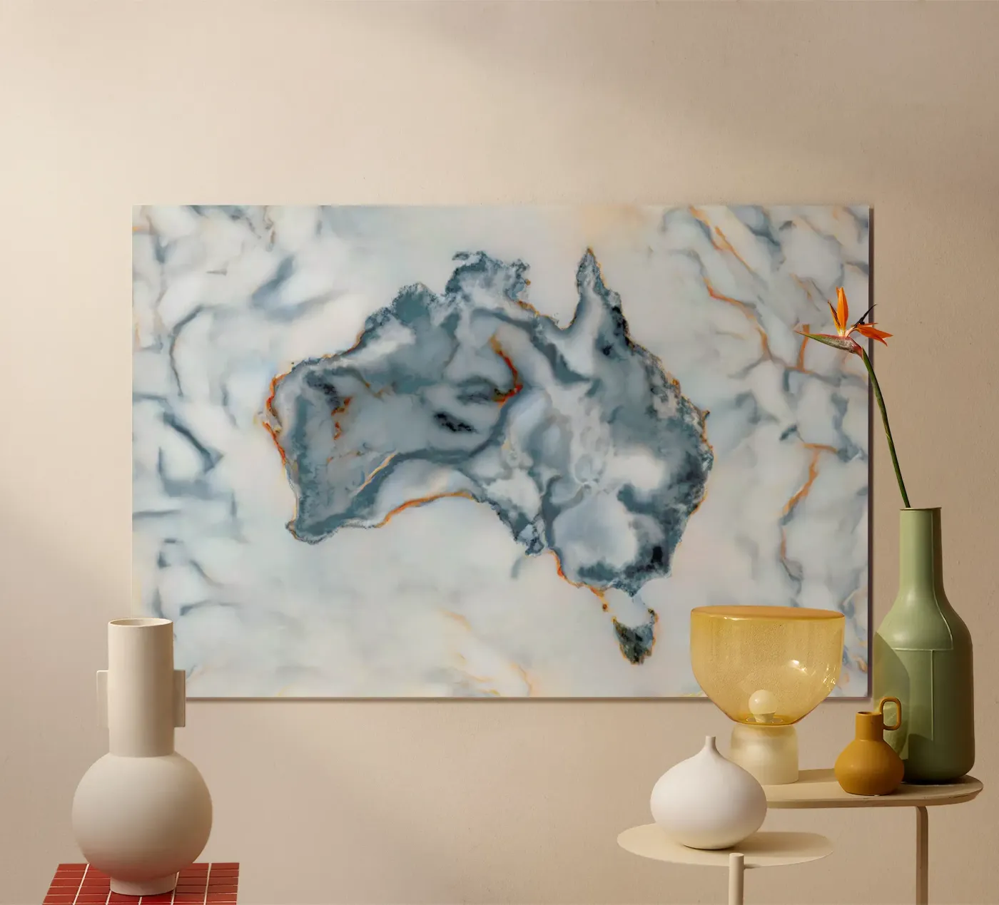 Australia Marble Map poster da Octavian
