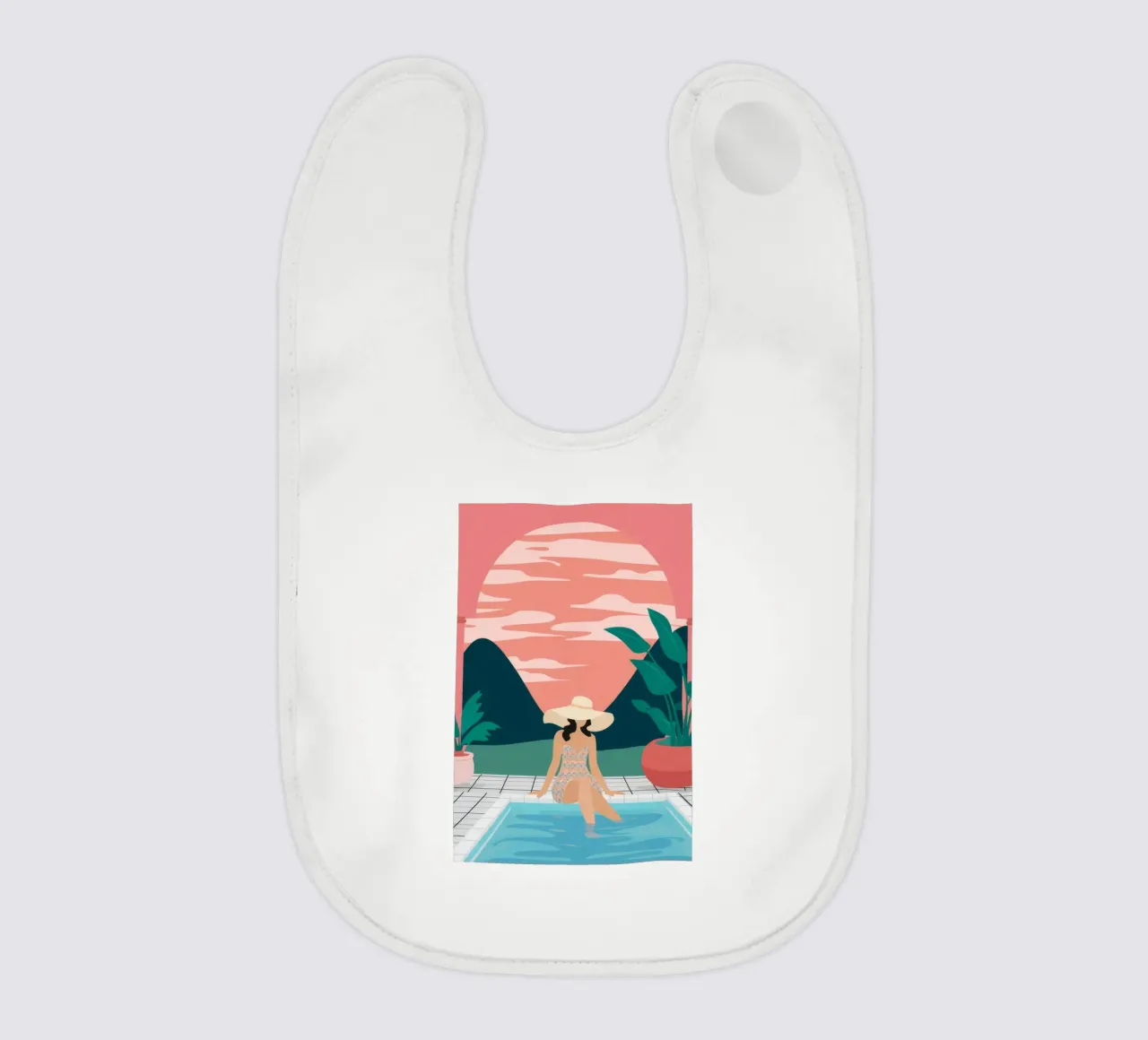 Sunset Poolside Solitude baby bib by Stone Patina