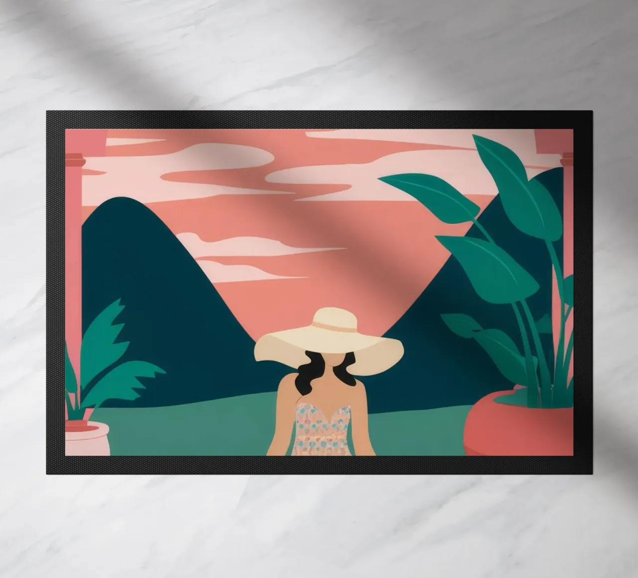 Sunset Poolside Solitude doormat by Stone Patina