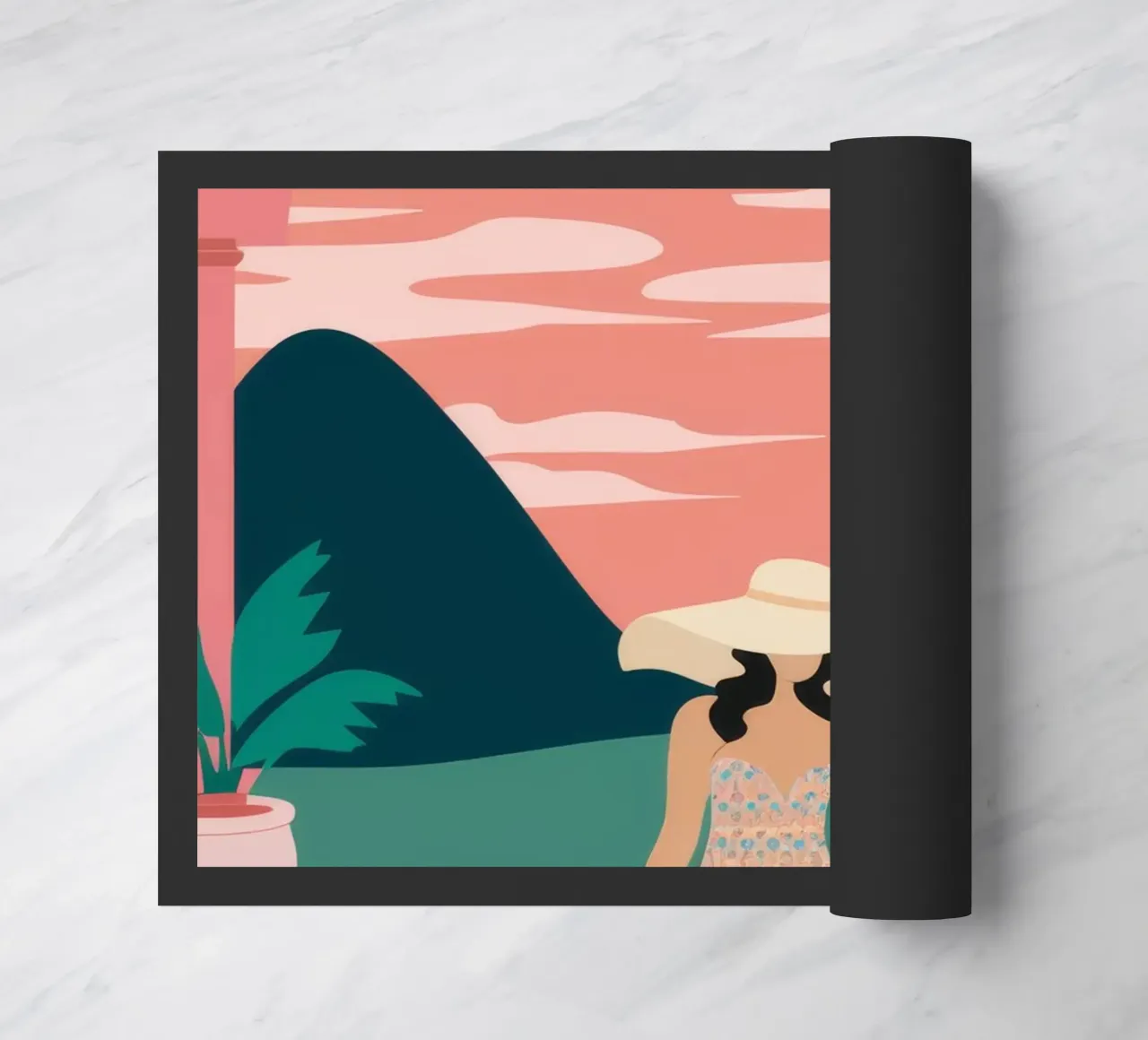 Sunset Poolside Solitude doormat by Stone Patina