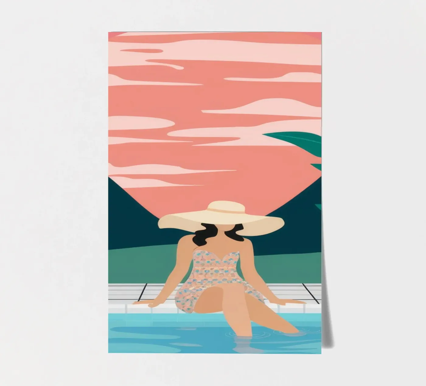 Sunset Poolside Solitude Stickerbogen von Stone Patina
