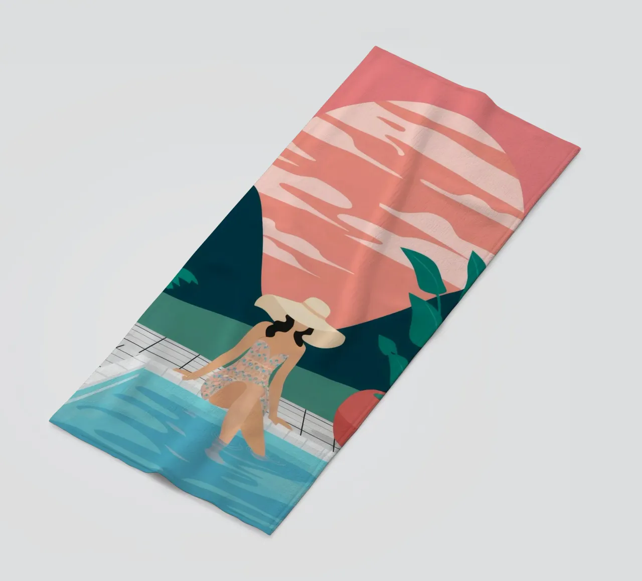 Sunset Poolside Solitude beach towel by Stone Patina