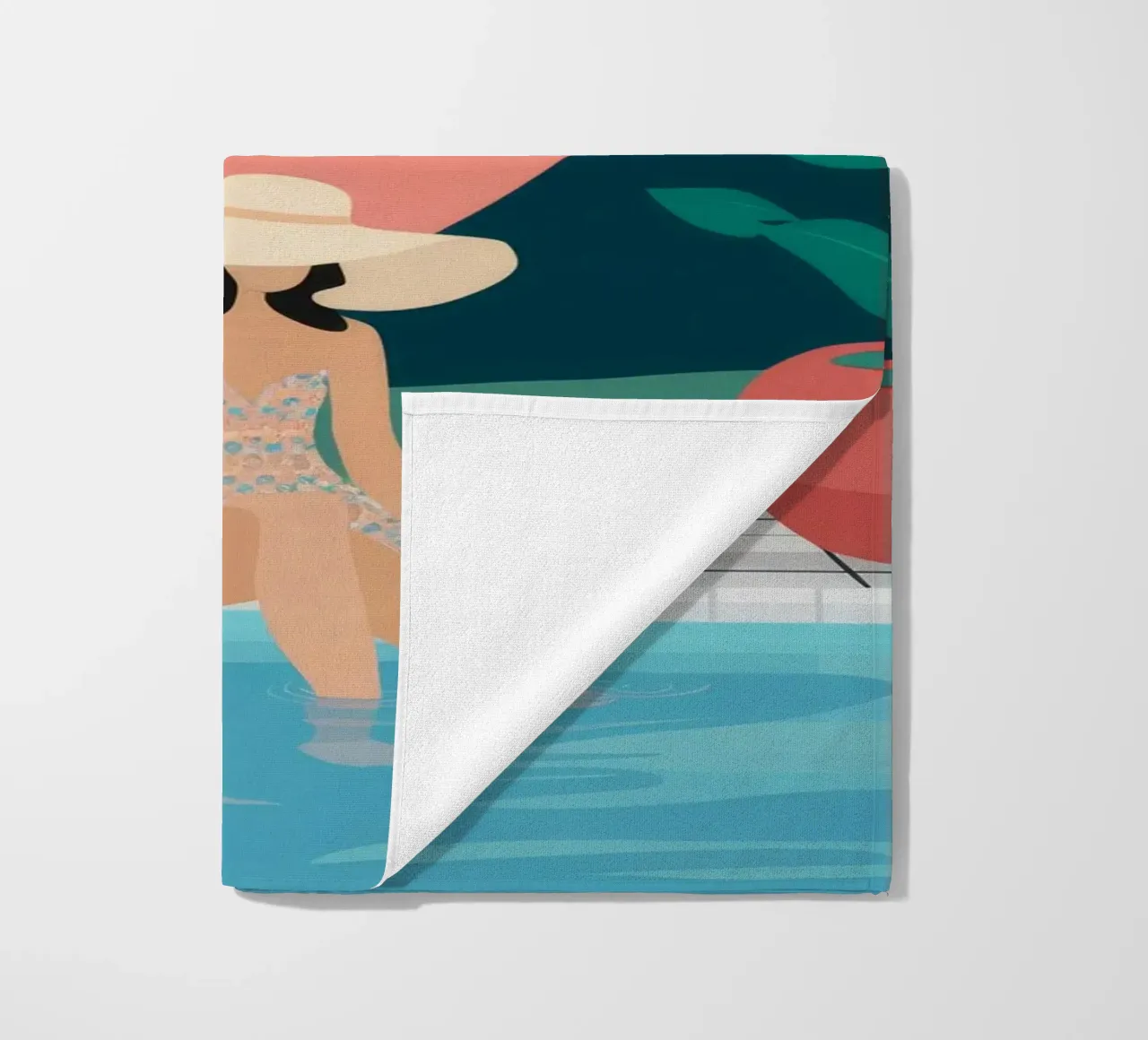 Sunset Poolside Solitude beach towel by Stone Patina