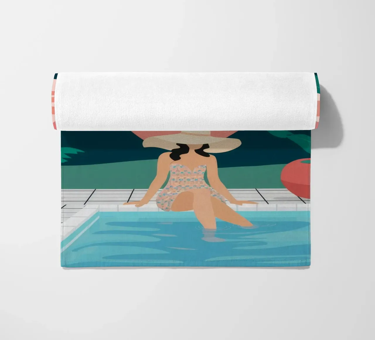 Sunset Poolside Solitude beach towel by Stone Patina