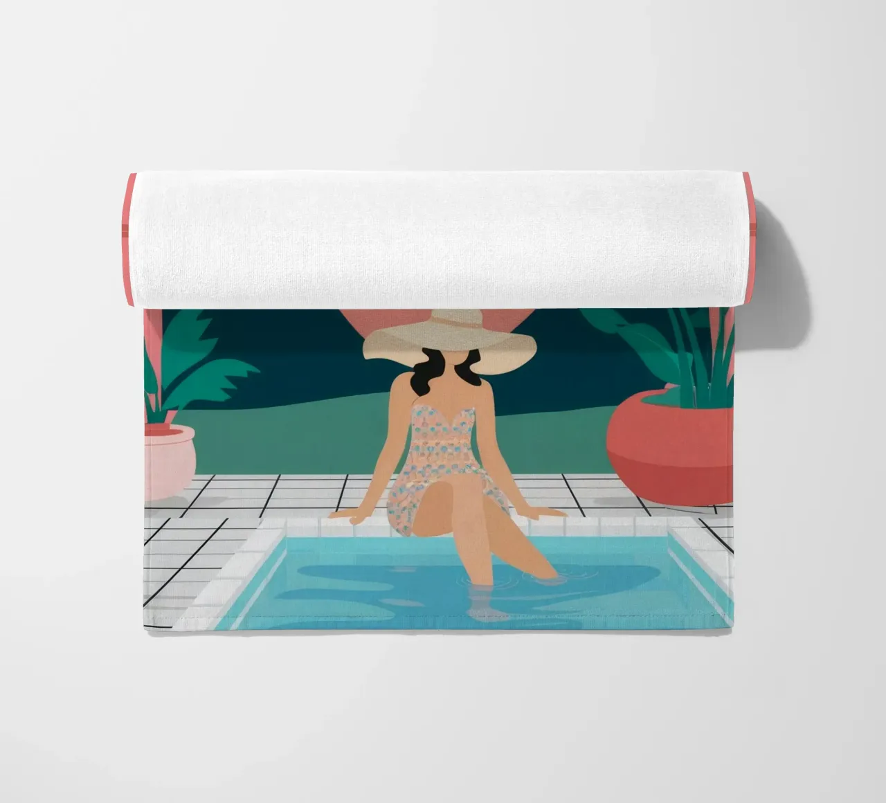 Sunset Poolside Solitude beach towel by Stone Patina