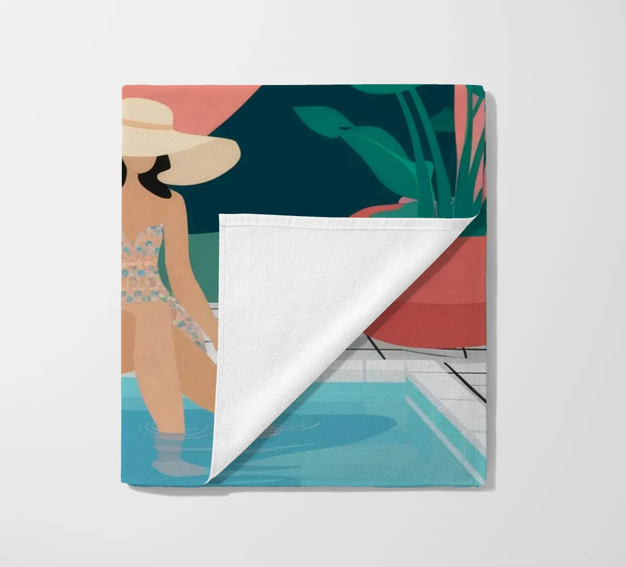 Sunset Poolside Solitude beach towel by Stone Patina