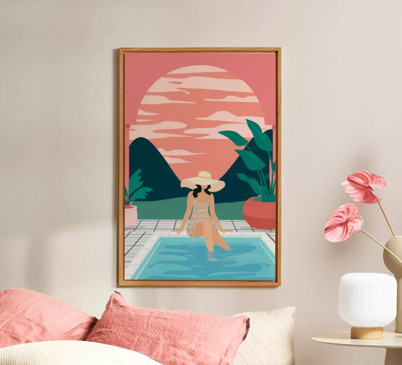 Sunset Poolside Solitude forex plate by Stone Patina
