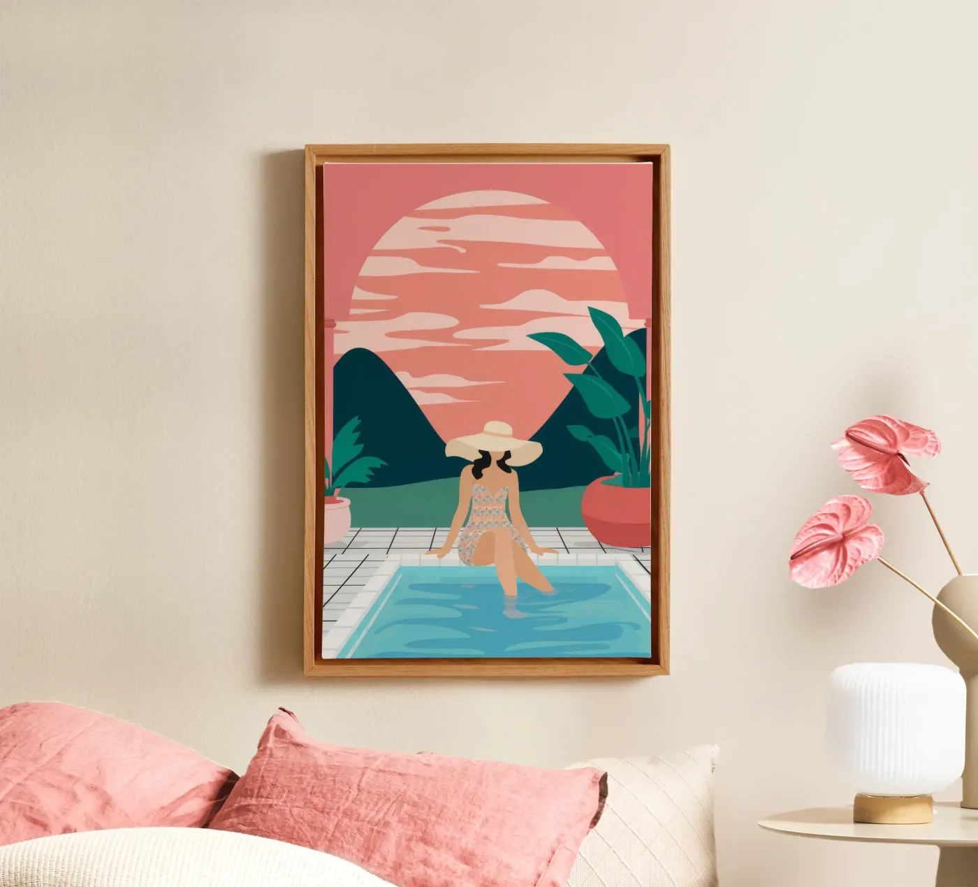 Sunset Poolside Solitude canvas by Stone Patina