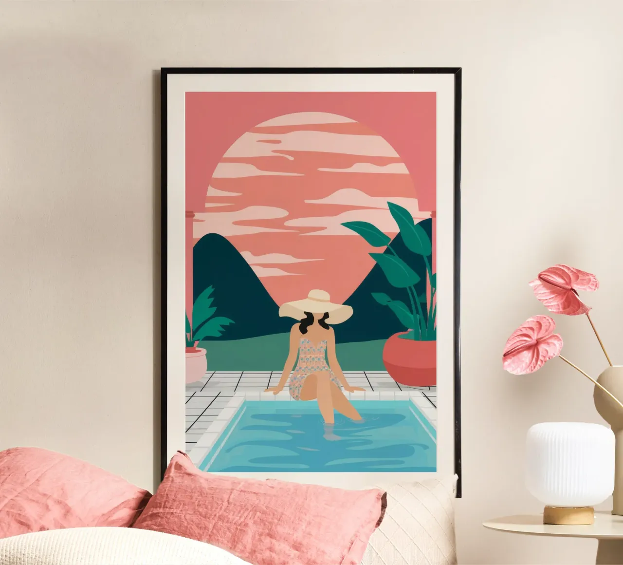 Sunset Poolside Solitude poster by Stone Patina