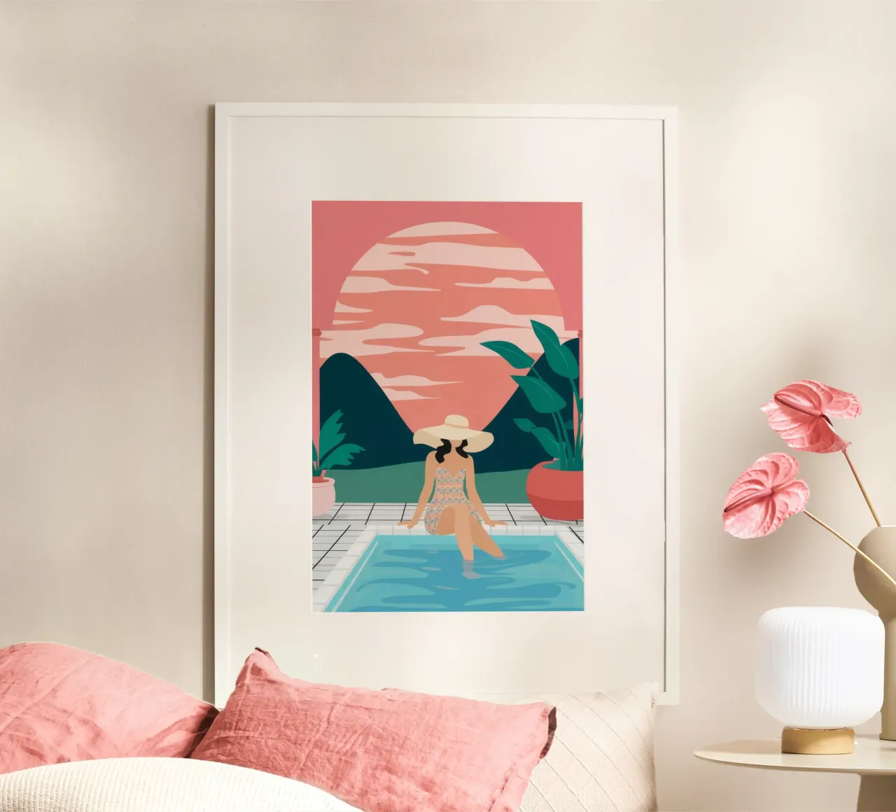 Sunset Poolside Solitude poster by Stone Patina