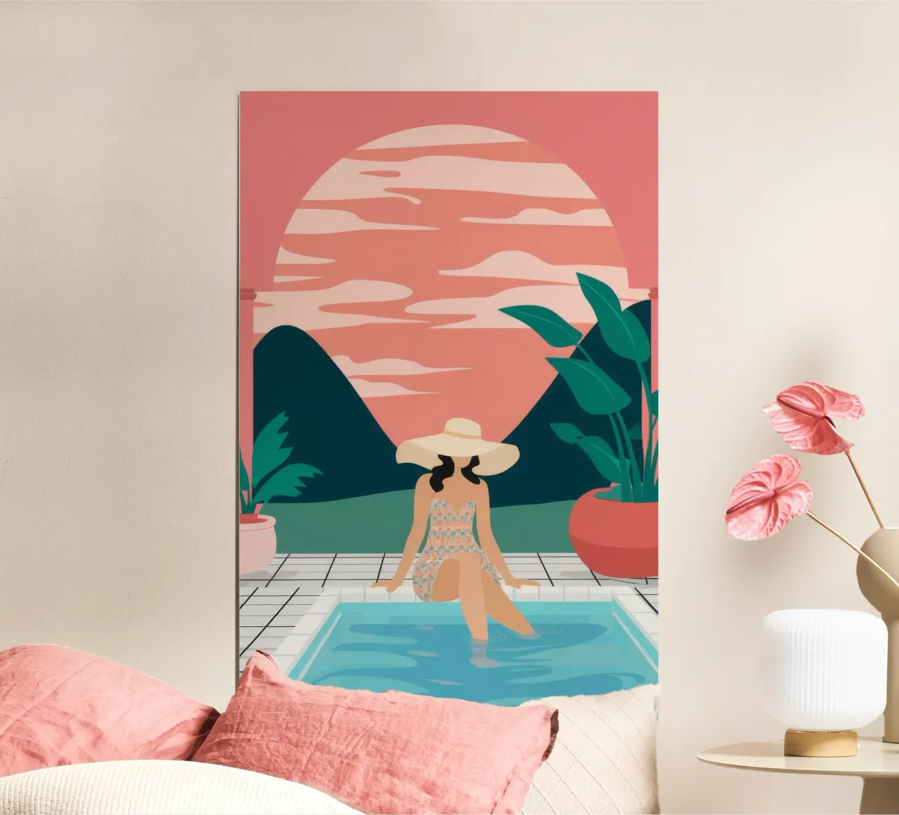 Sunset Poolside Solitude poster by Stone Patina