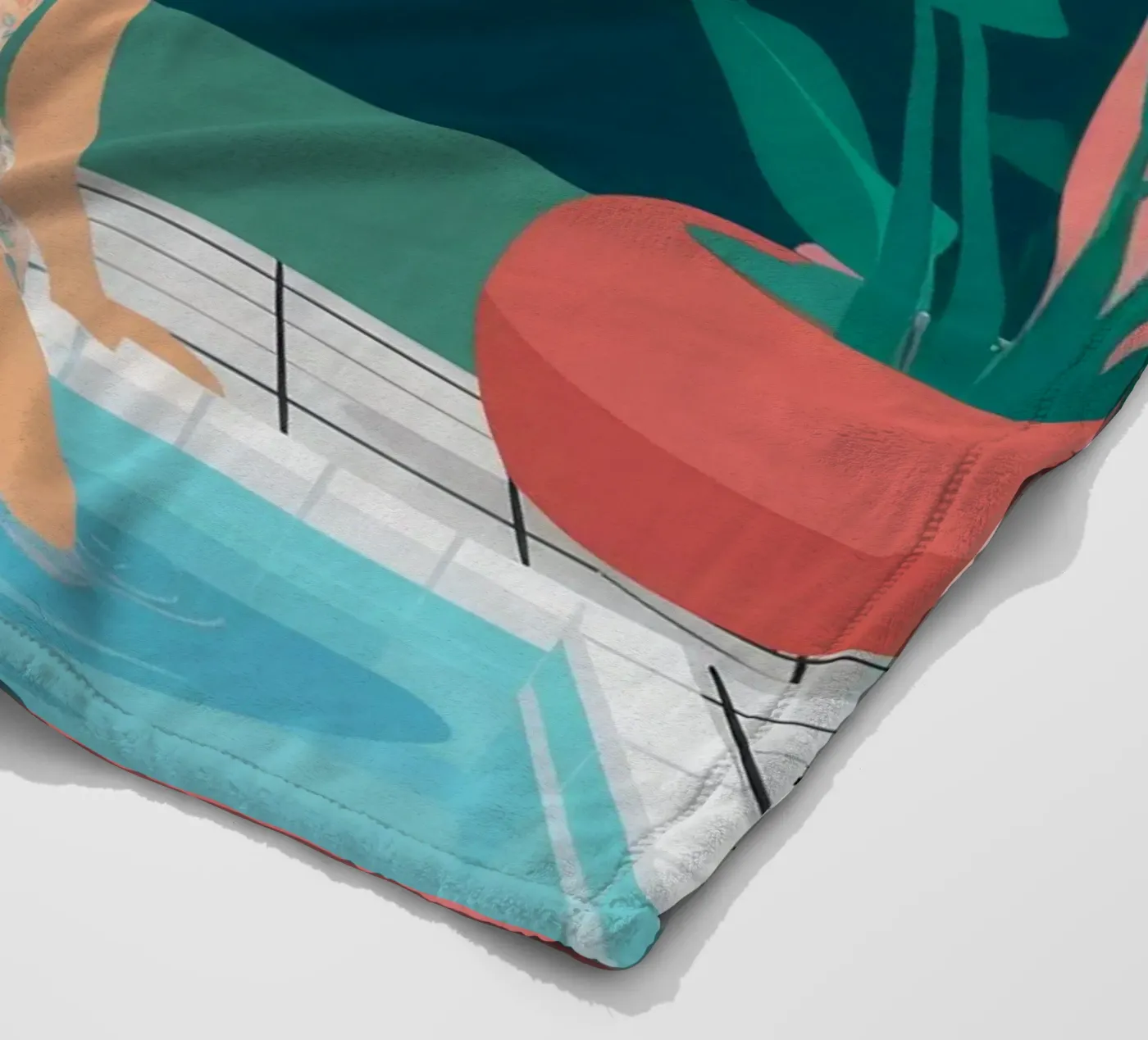 Sunset Poolside Solitude Fleecedecke von Stone Patina